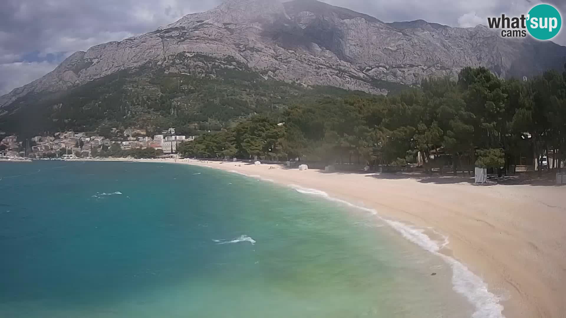 Spletna kamera – Baška Voda – Borik, pogled na plažo Nikolina