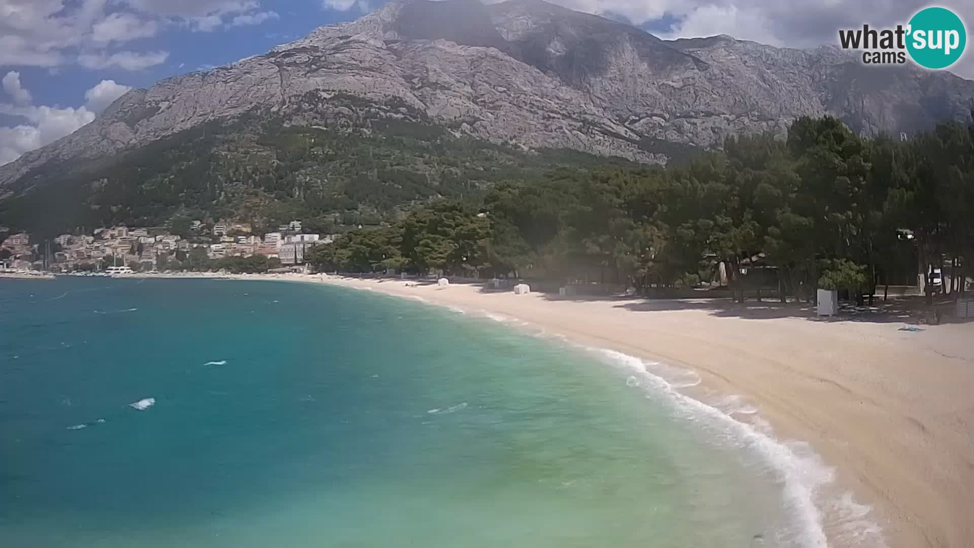 Web kamera – Baška Voda – Borik, pogled na plažu Nikolina