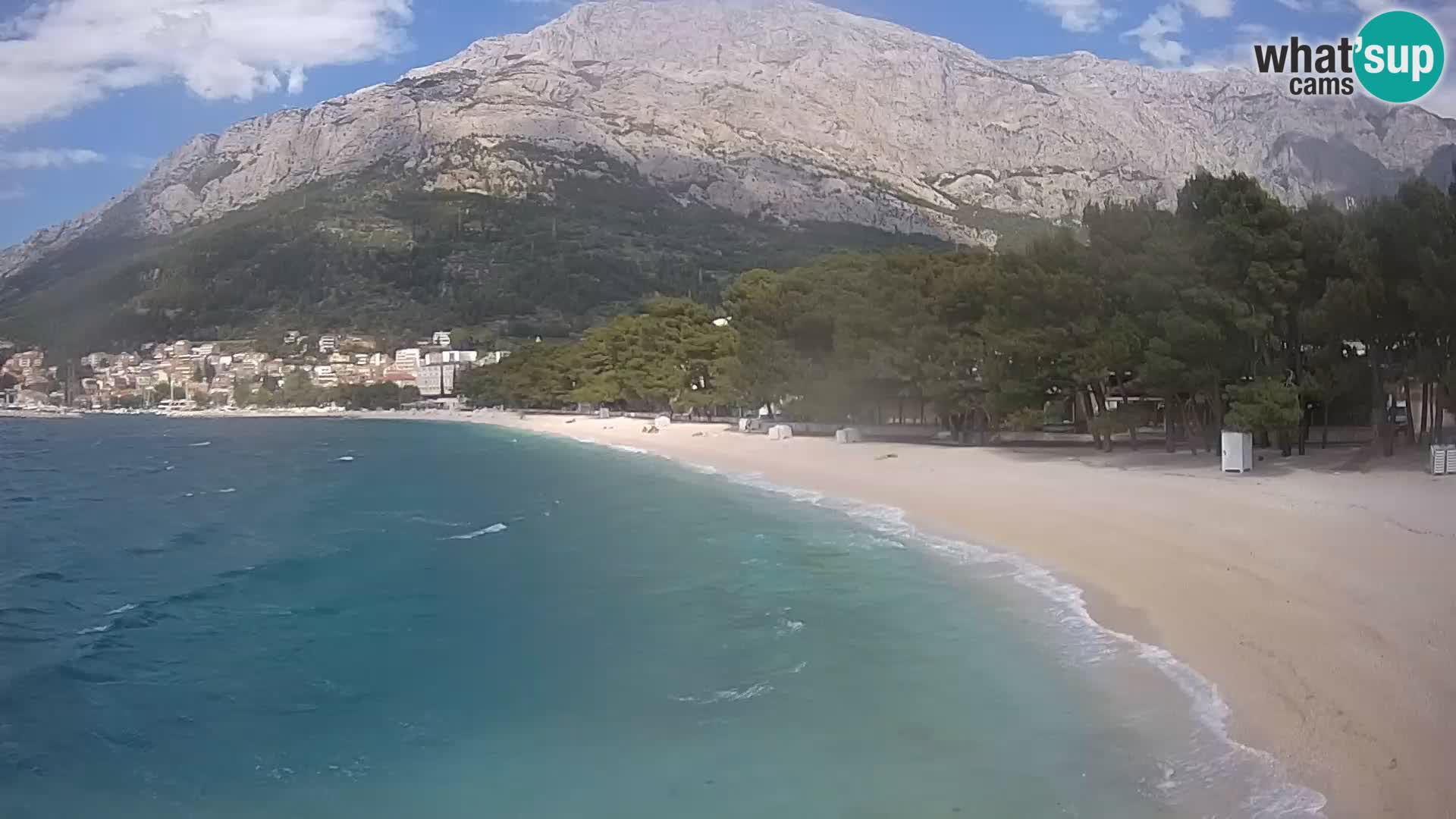 Web kamera – Baška Voda – Borik, pogled na plažu Nikolina