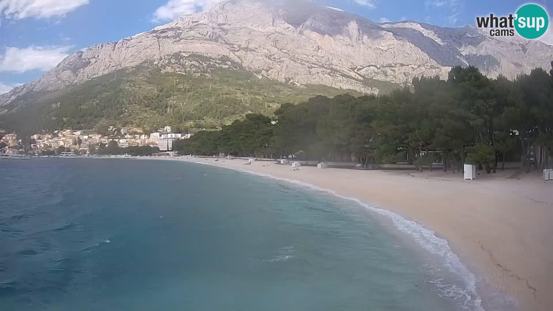 Web kamera – Baška Voda – Borik, pogled na plažu Nikolina