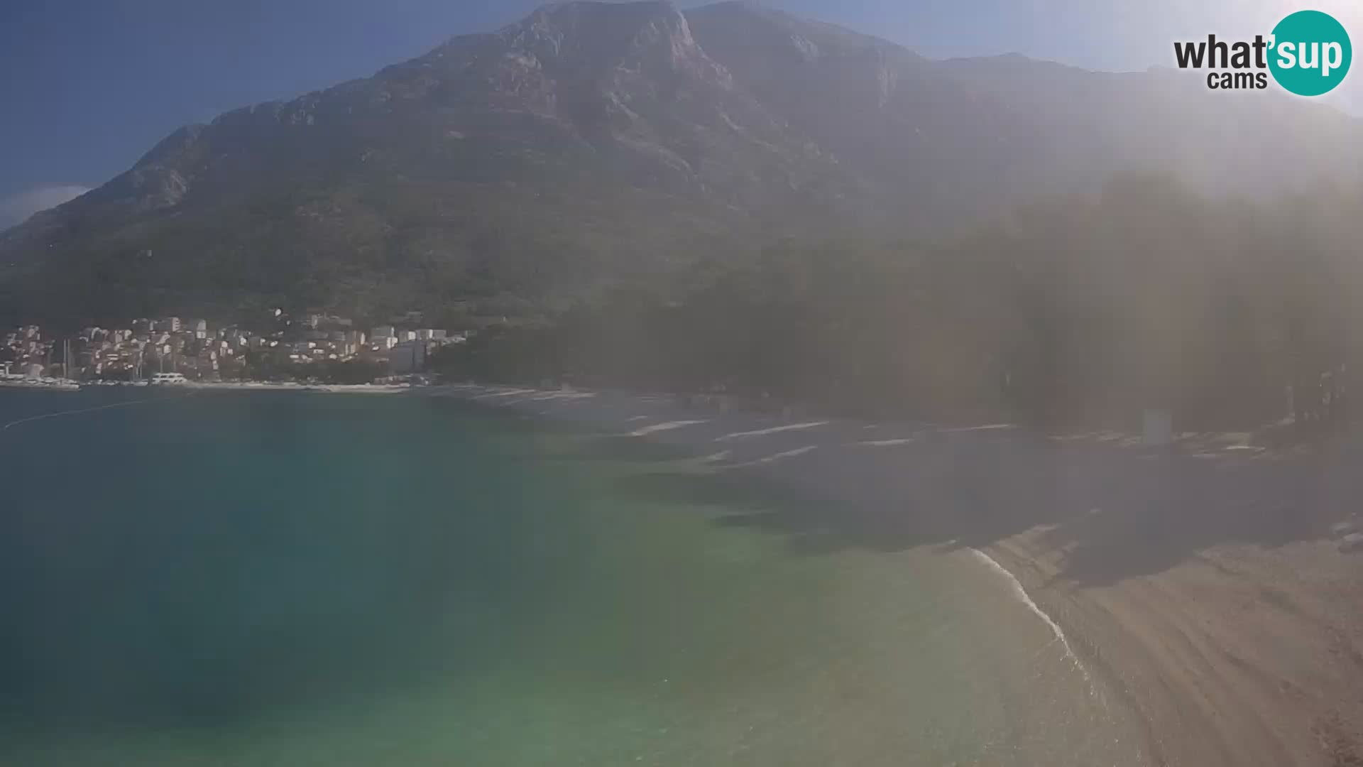 Web kamera – Baška Voda – Borik, pogled na plažu Nikolina