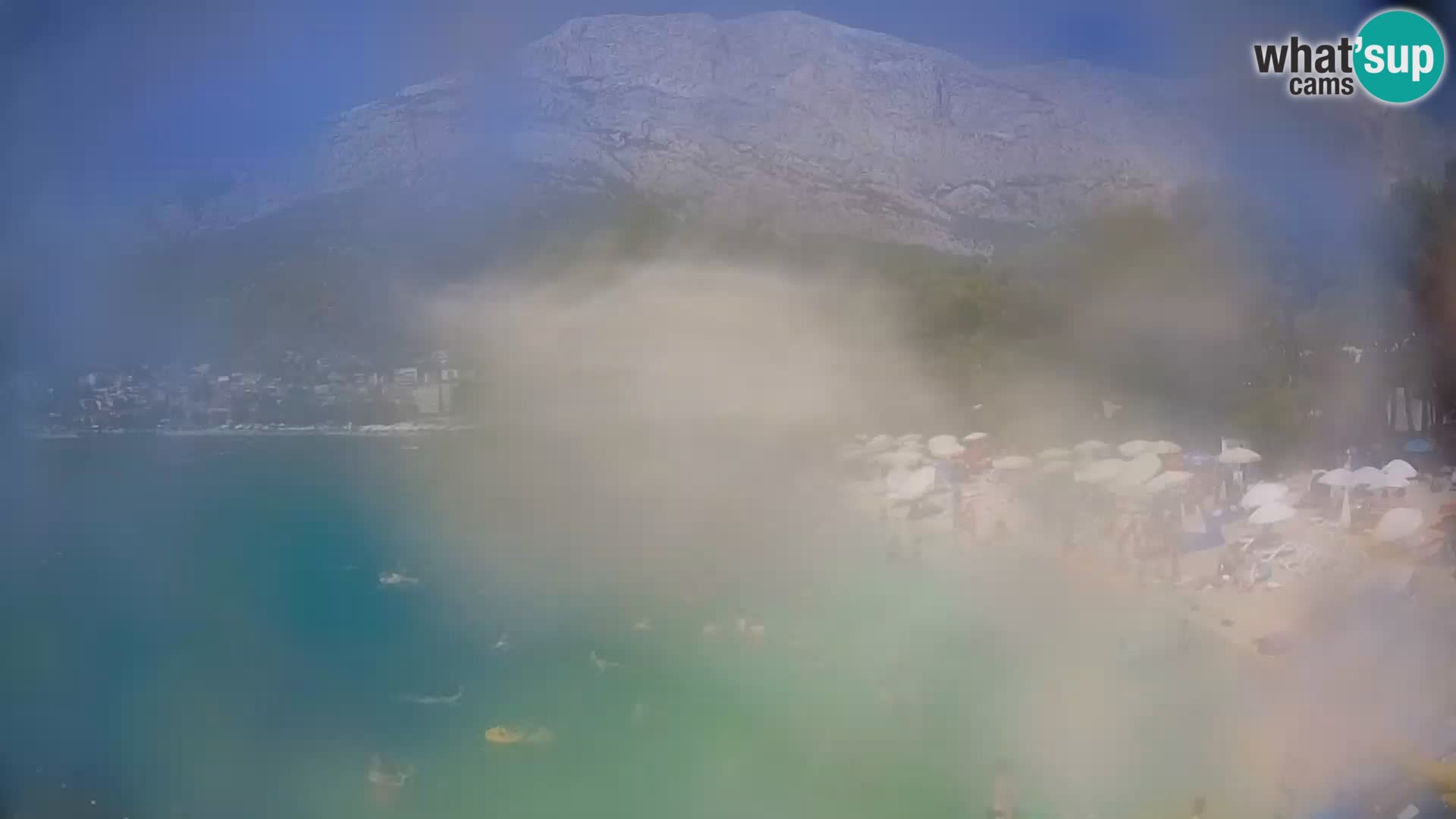 Spletna kamera – Baška Voda – Borik, pogled na plažo Nikolina