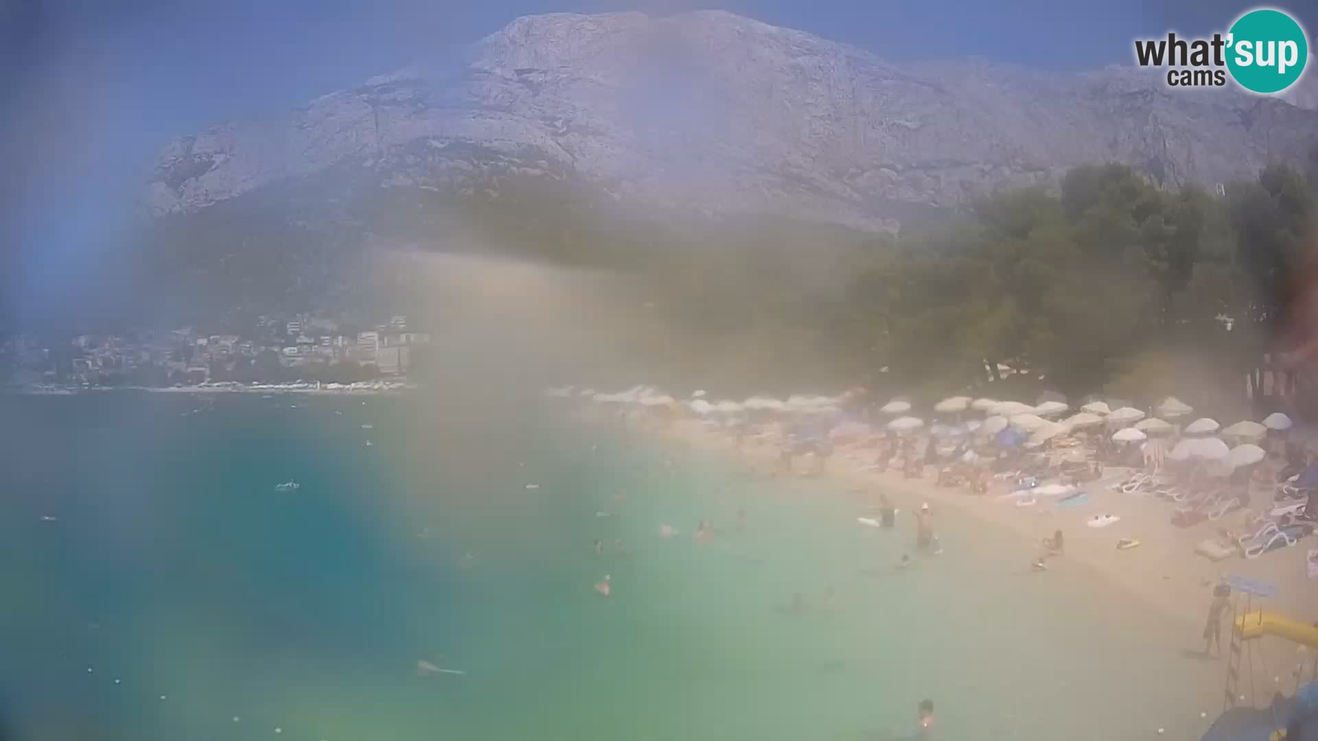 Spletna kamera – Baška Voda – Borik, pogled na plažo Nikolina