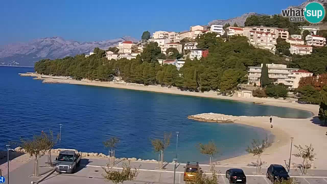 Baška Voda live webcam – spiaggia Podluka