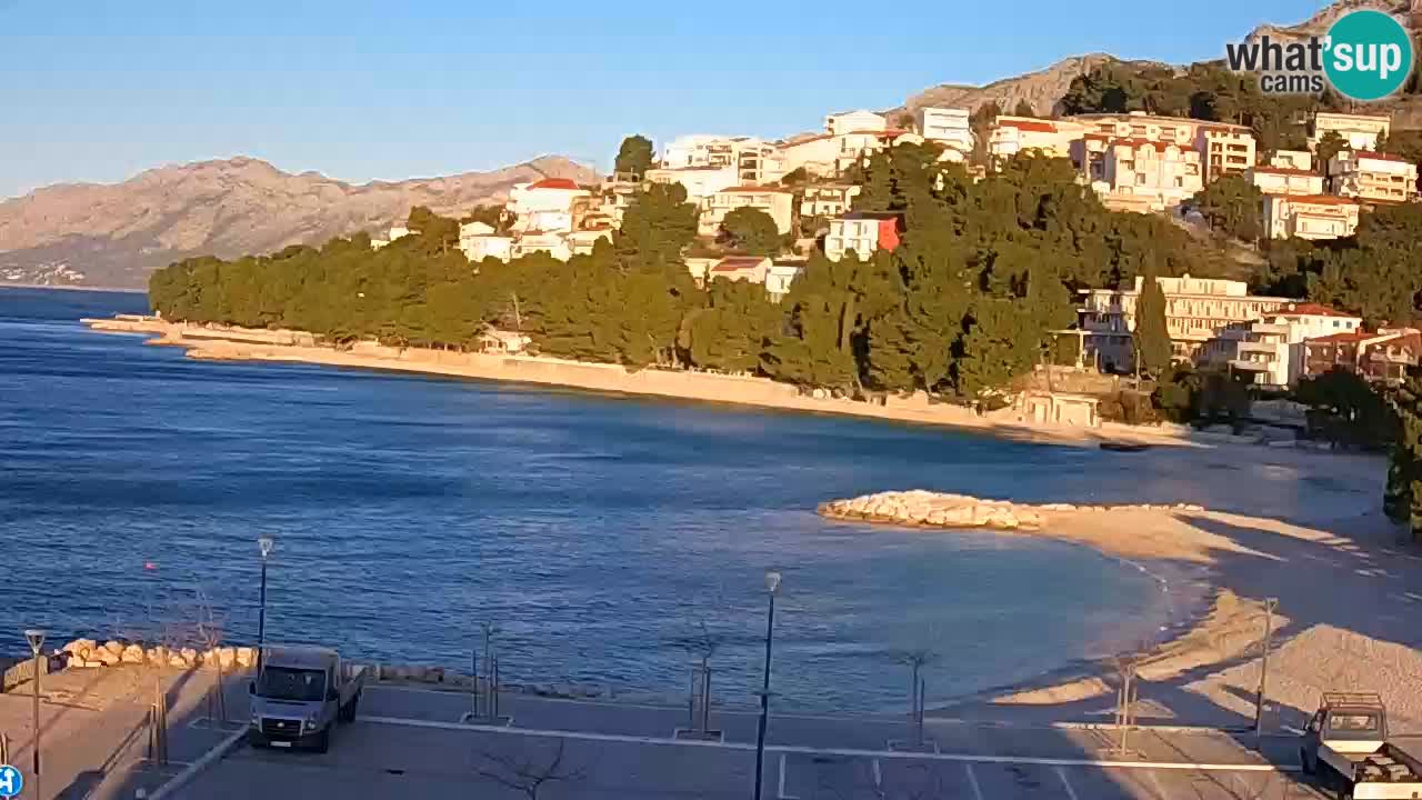 Baška Voda livecam – plage Podluka