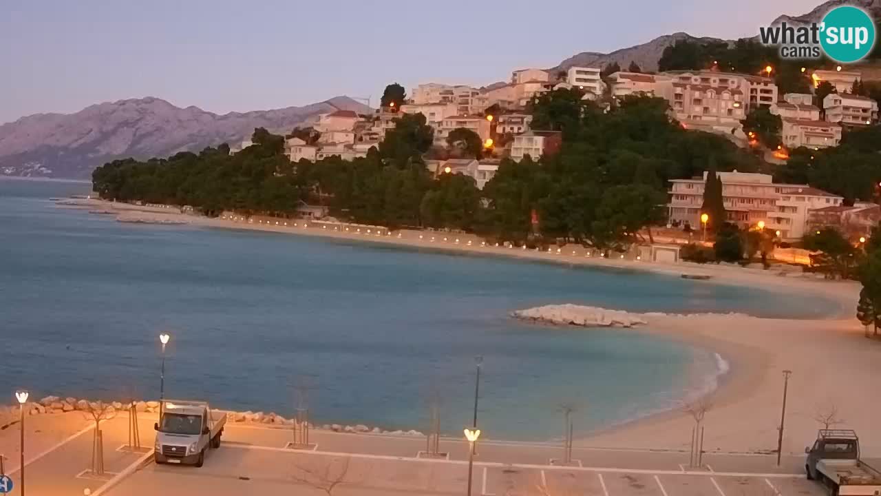 Baška Voda live webcam – spiaggia Podluka