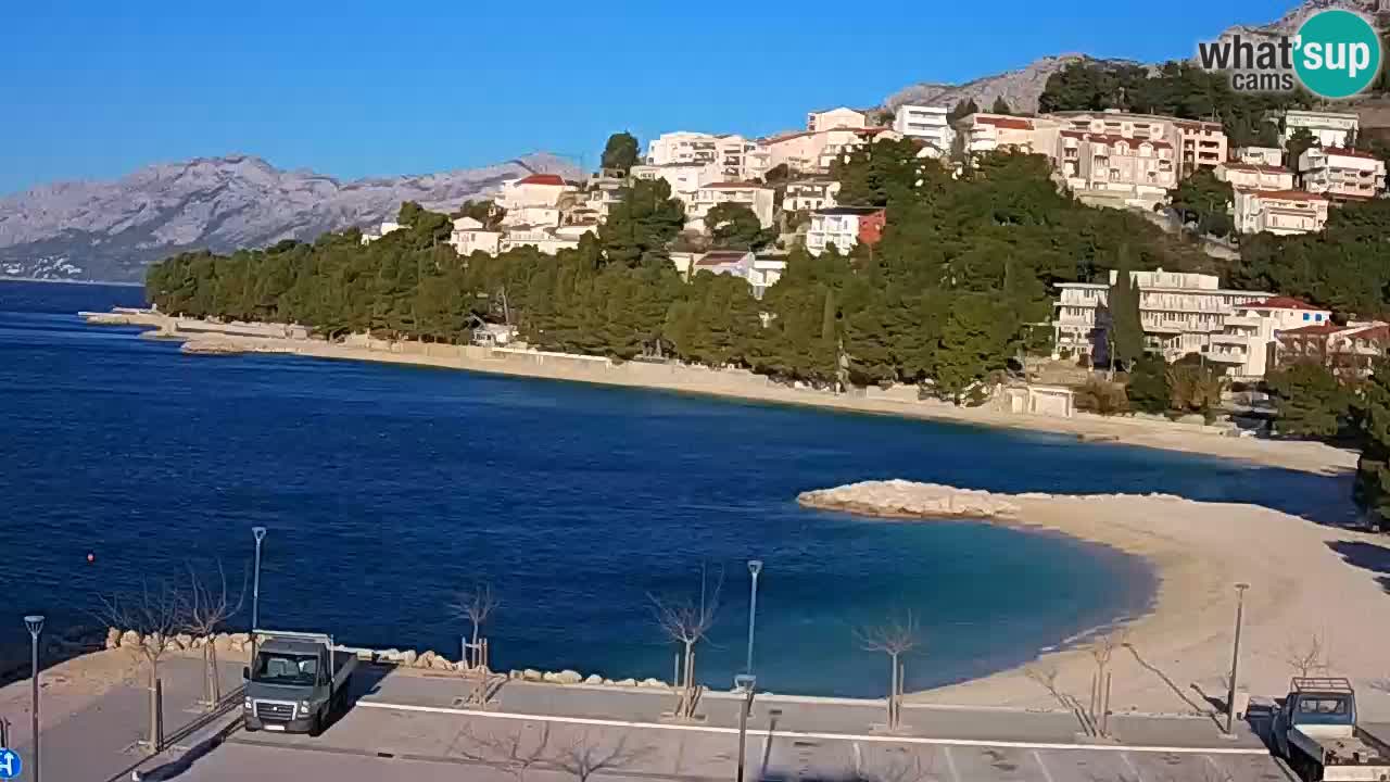 Baška Voda livecam – plage Podluka