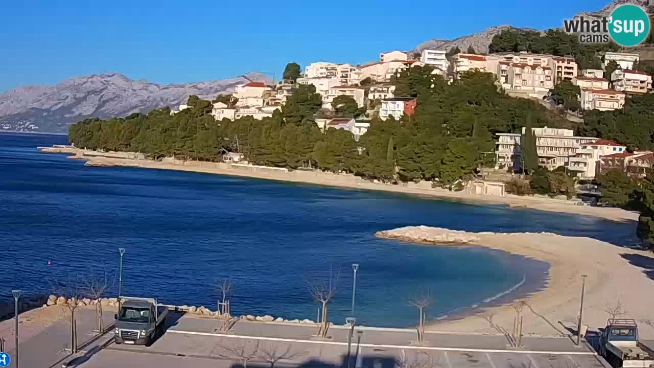 Baška Voda live webcam – spiaggia Podluka