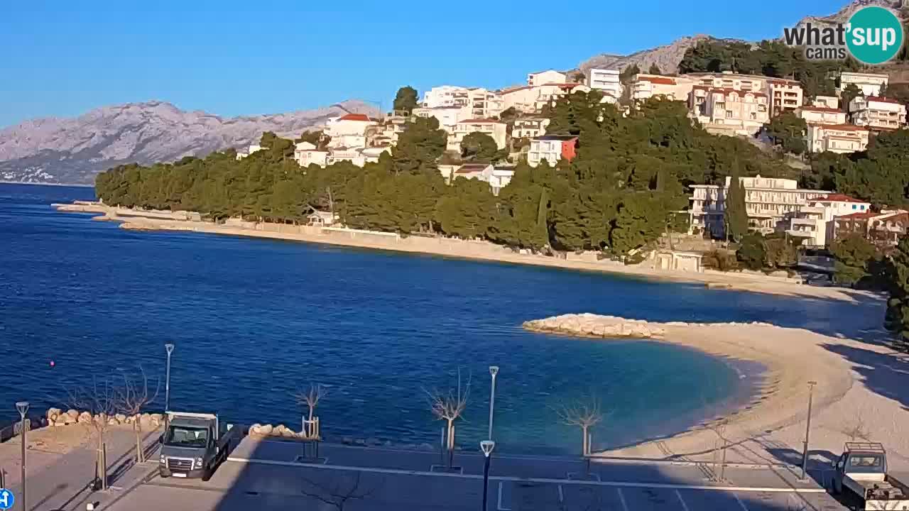 Baška Voda live webcam – spiaggia Podluka