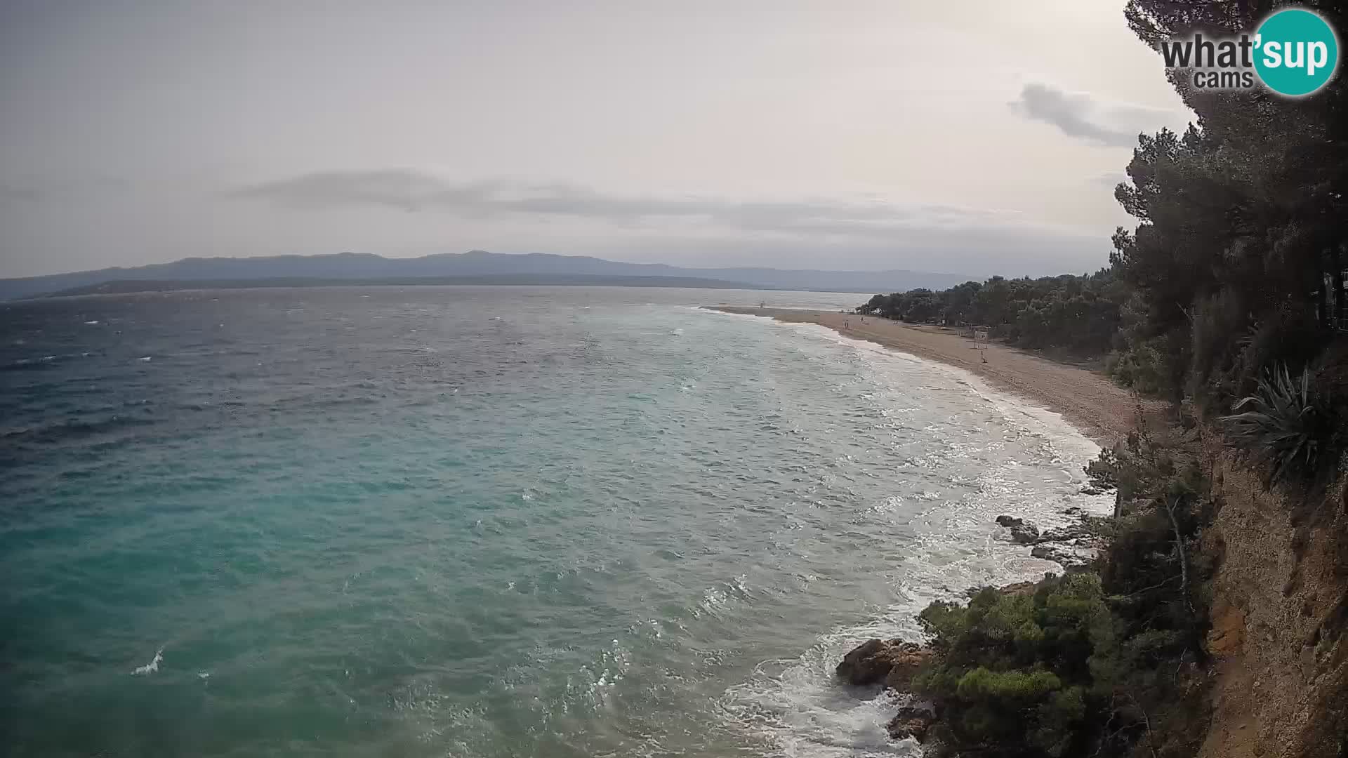 Spletna kamera Bol Zlatni Rat – Pogled v živo z otoka Brač