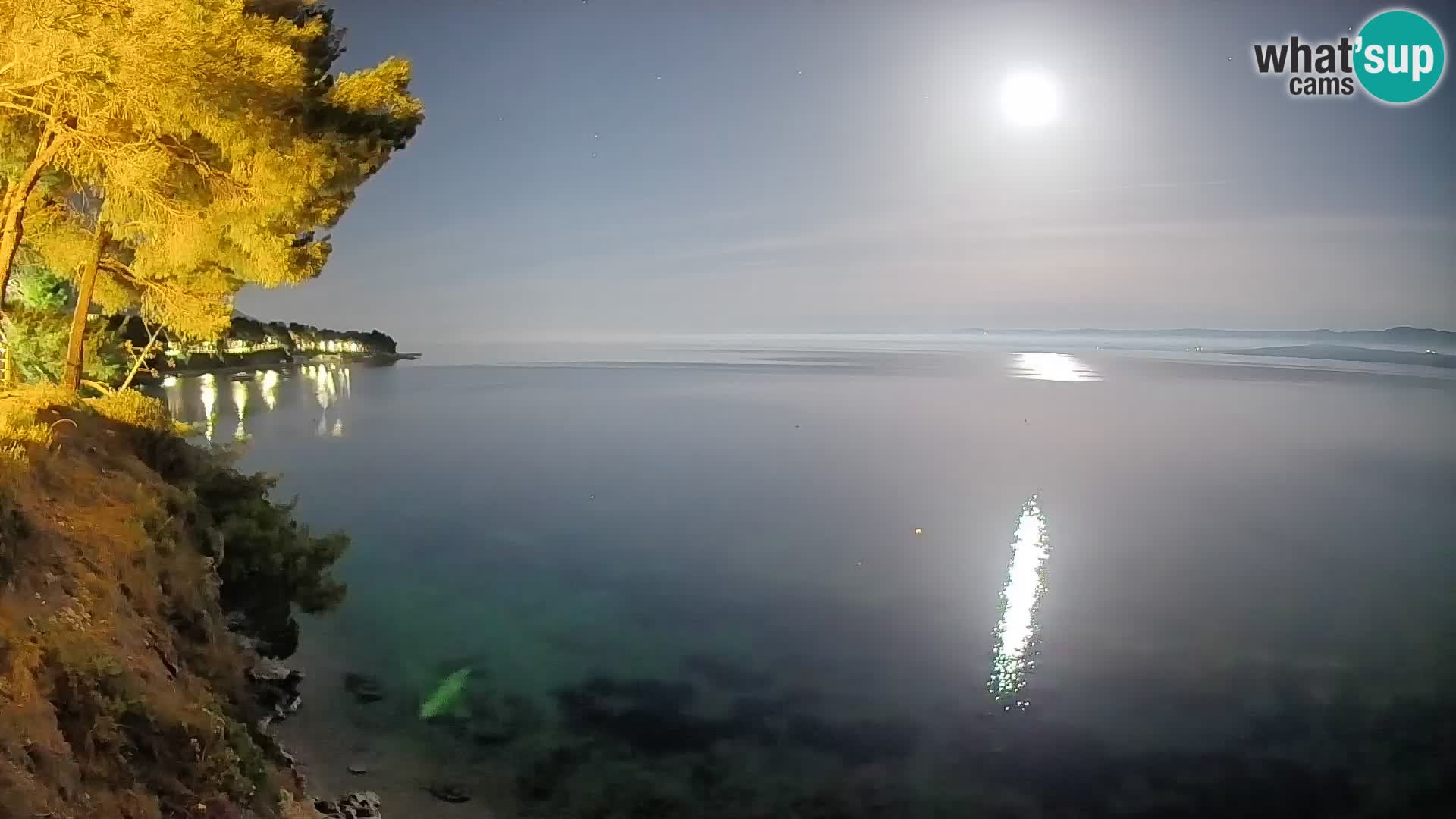 Spletna kamera Plaža Potočine Bol – Pogled v živo na plažo Borak, otok Brač