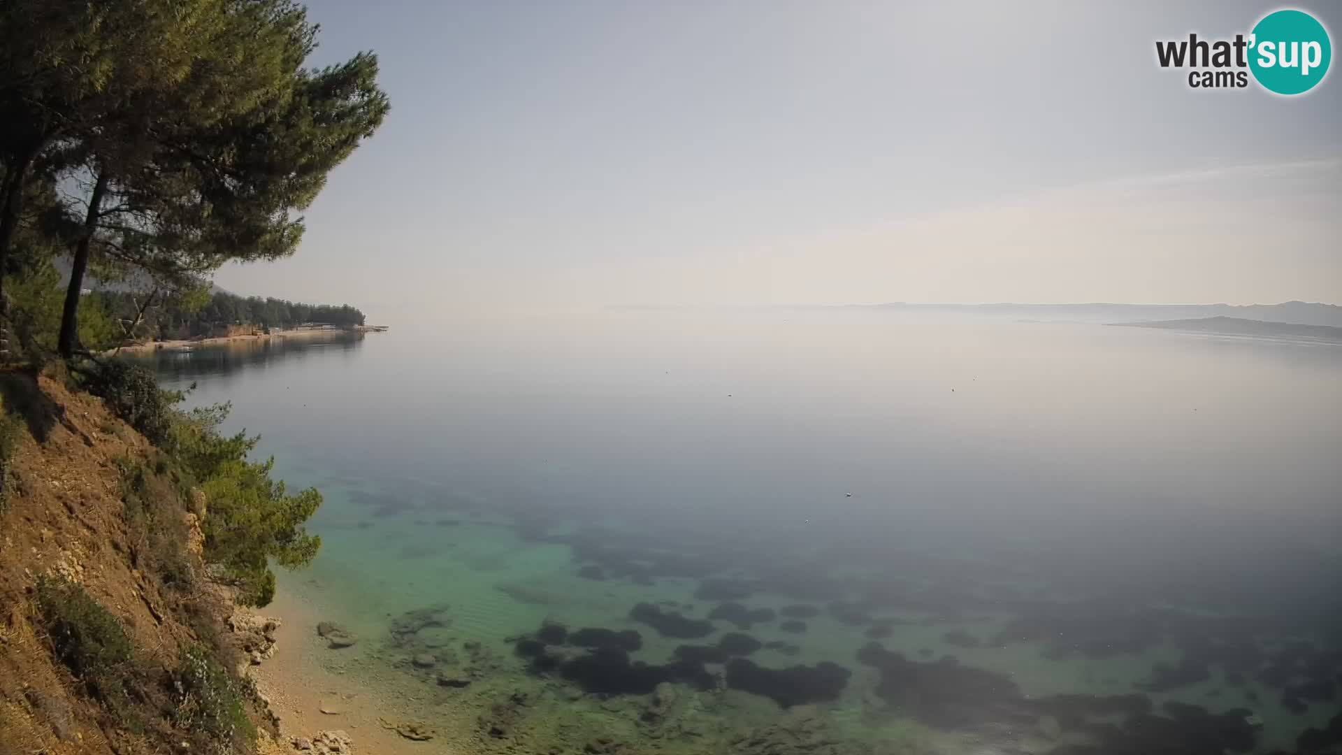 Spletna kamera Plaža Potočine Bol – Pogled v živo na plažo Borak, otok Brač