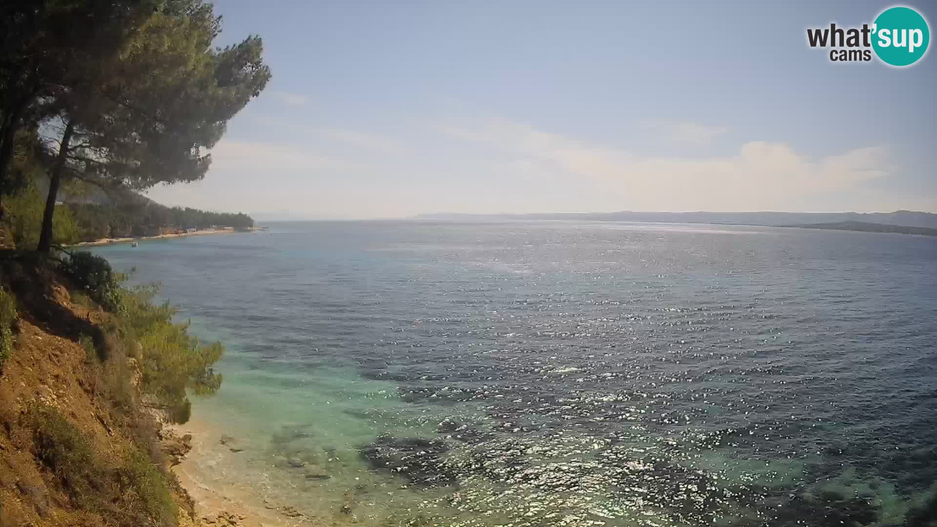Spletna kamera Plaža Potočine Bol – Pogled v živo na plažo Borak, otok Brač