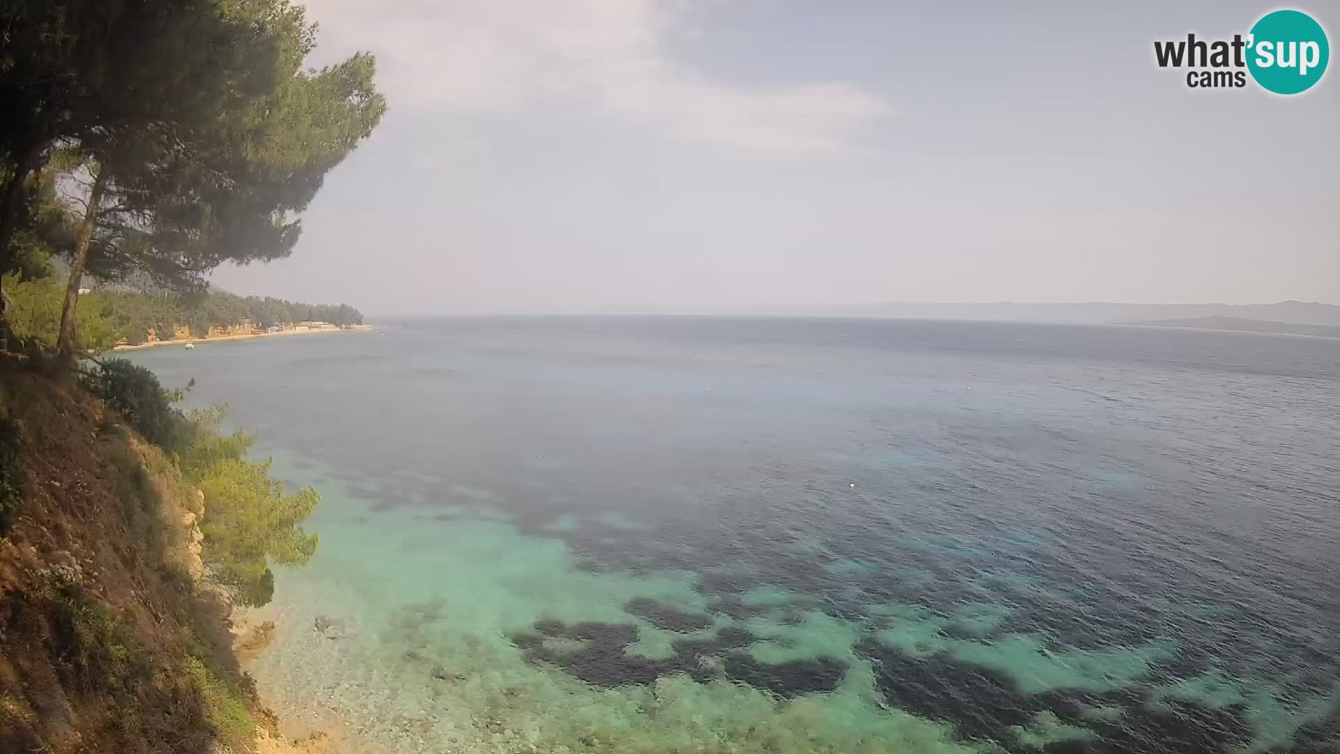 Spletna kamera Plaža Potočine Bol – Pogled v živo na plažo Borak, otok Brač