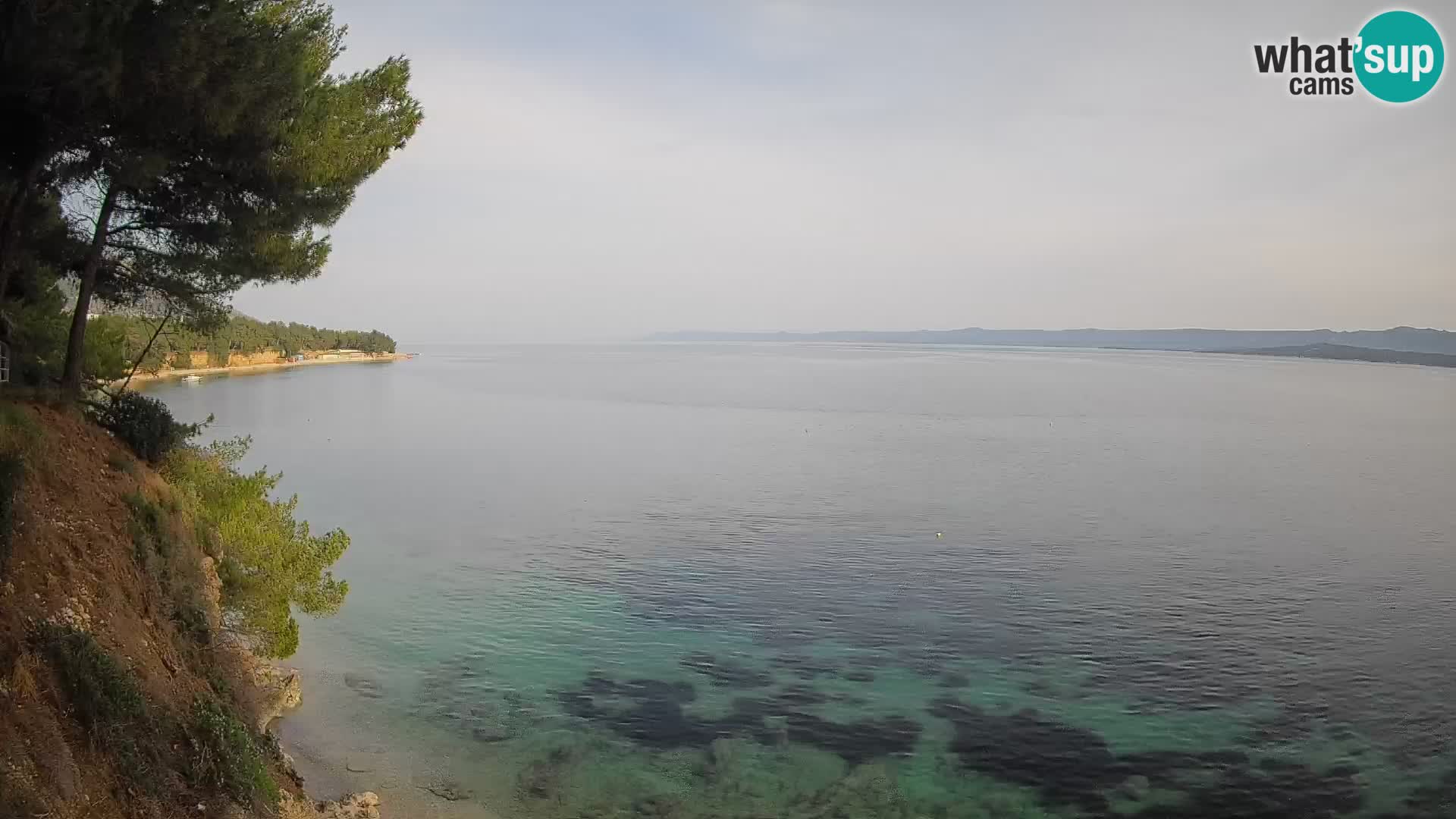 Spletna kamera Plaža Potočine Bol – Pogled v živo na plažo Borak, otok Brač