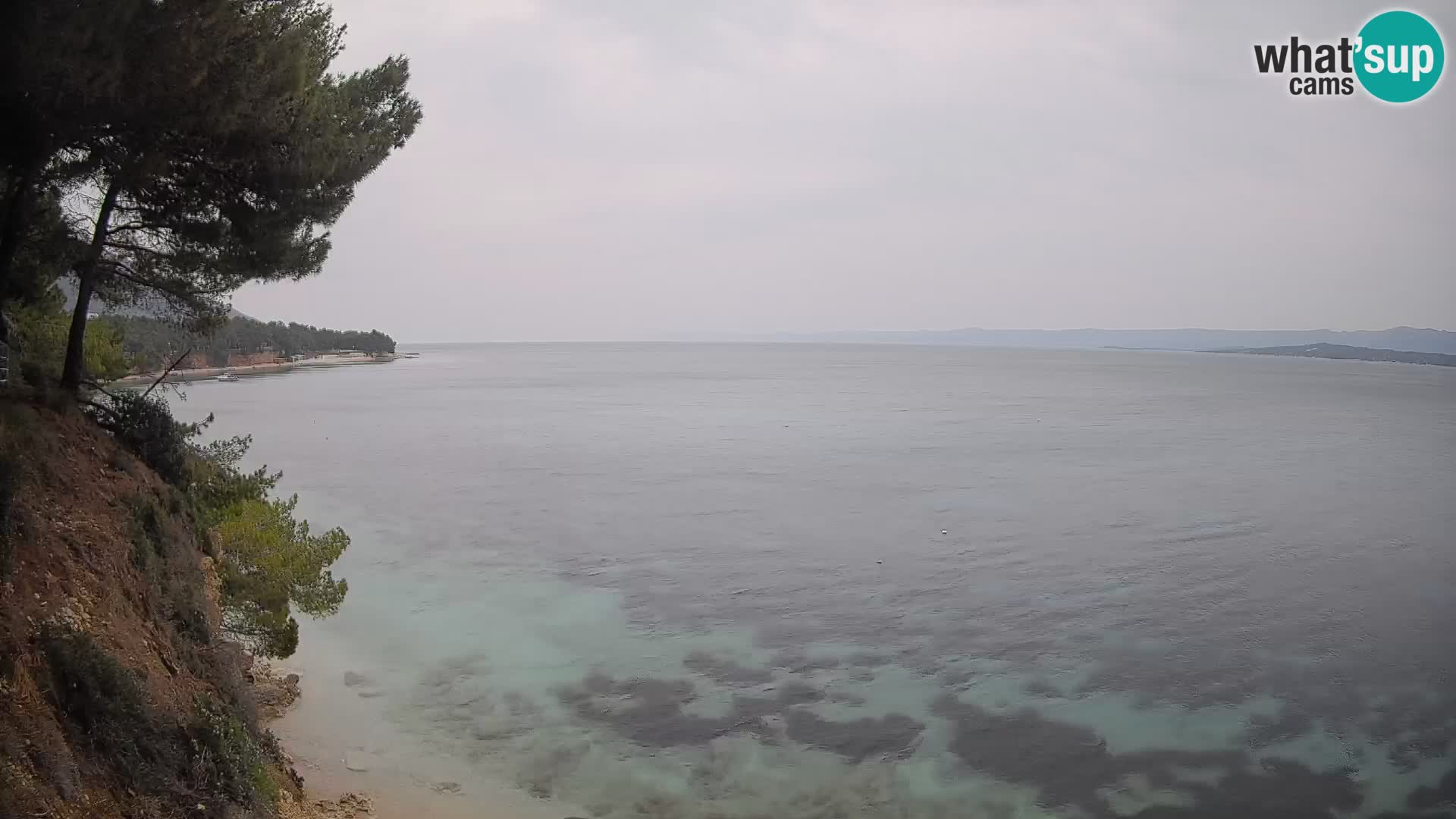 Spletna kamera Plaža Potočine Bol – Pogled v živo na plažo Borak, otok Brač