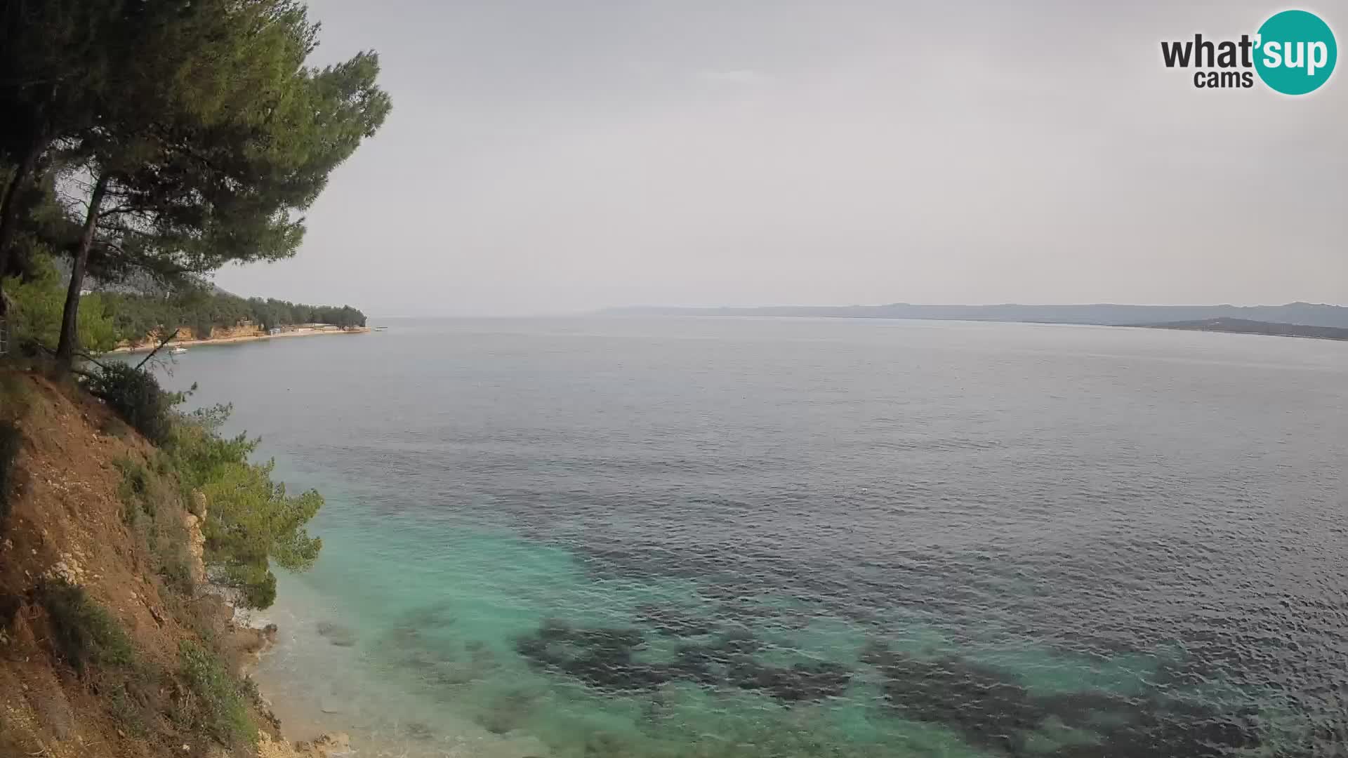 Spletna kamera Plaža Potočine Bol – Pogled v živo na plažo Borak, otok Brač
