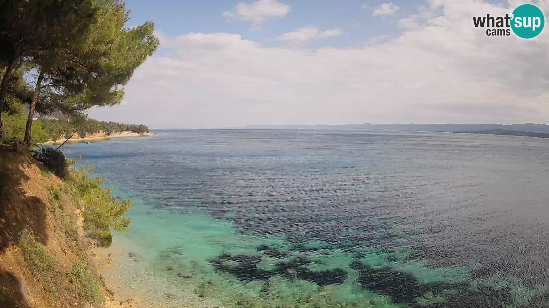 Spletna kamera Plaža Potočine Bol – Pogled v živo na plažo Borak, otok Brač