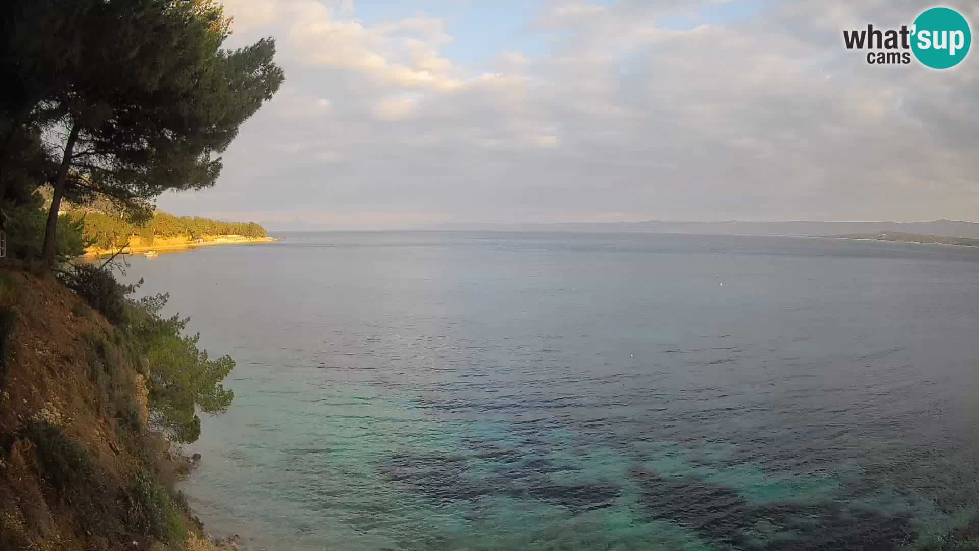 Spletna kamera Plaža Potočine Bol – Pogled v živo na plažo Borak, otok Brač
