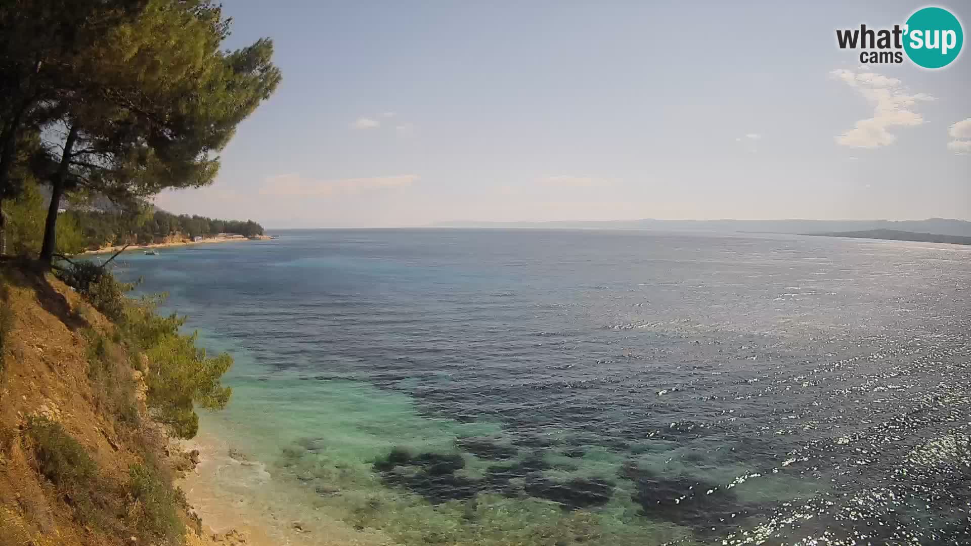 Spletna kamera Plaža Potočine Bol – Pogled v živo na plažo Borak, otok Brač