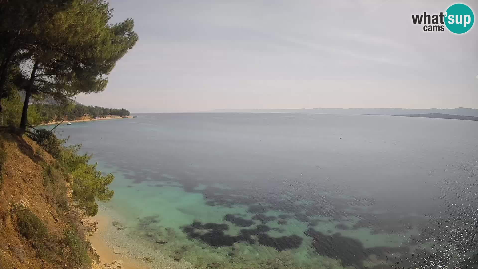 Webcam Spiaggia Potočine Bol – Vista live sulla spiaggia Borak, Isola di Brač