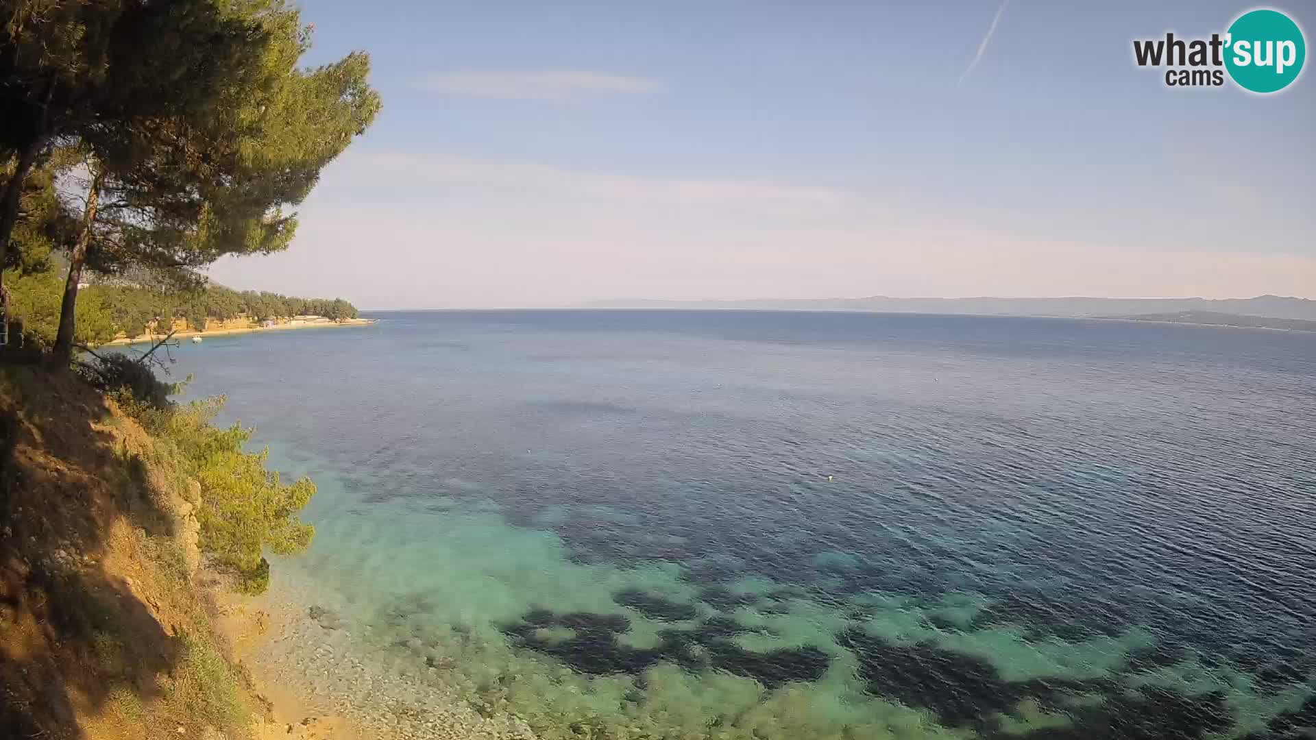 Webcam Spiaggia Potočine Bol – Vista live sulla spiaggia Borak, Isola di Brač