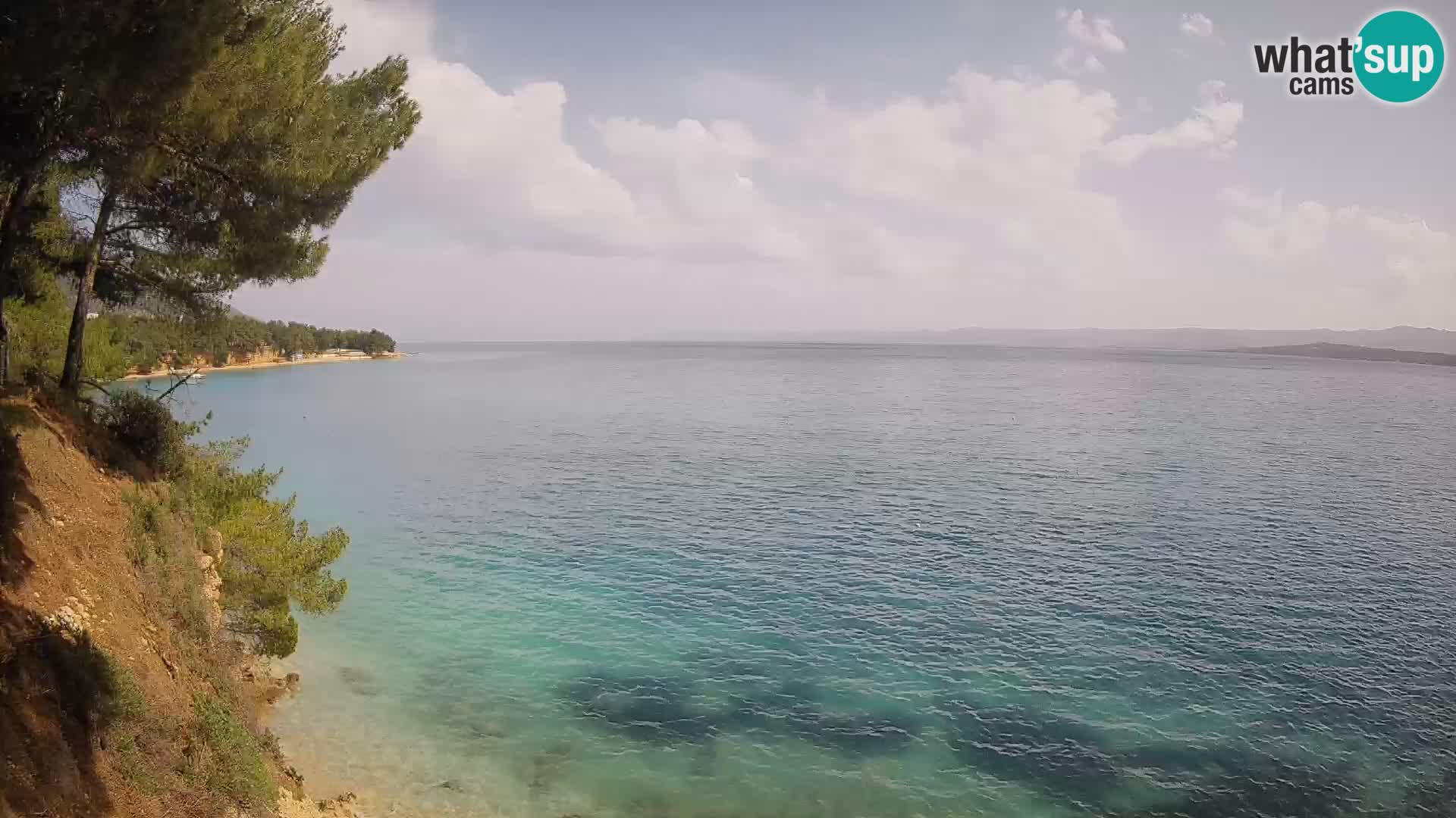 Spletna kamera Plaža Potočine Bol – Pogled v živo na plažo Borak, otok Brač
