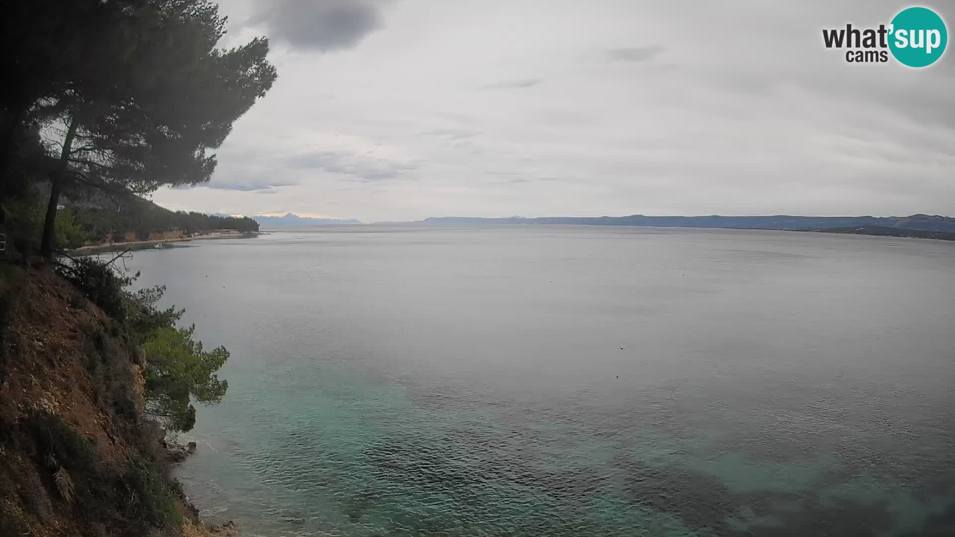 Spletna kamera Plaža Potočine Bol – Pogled v živo na plažo Borak, otok Brač