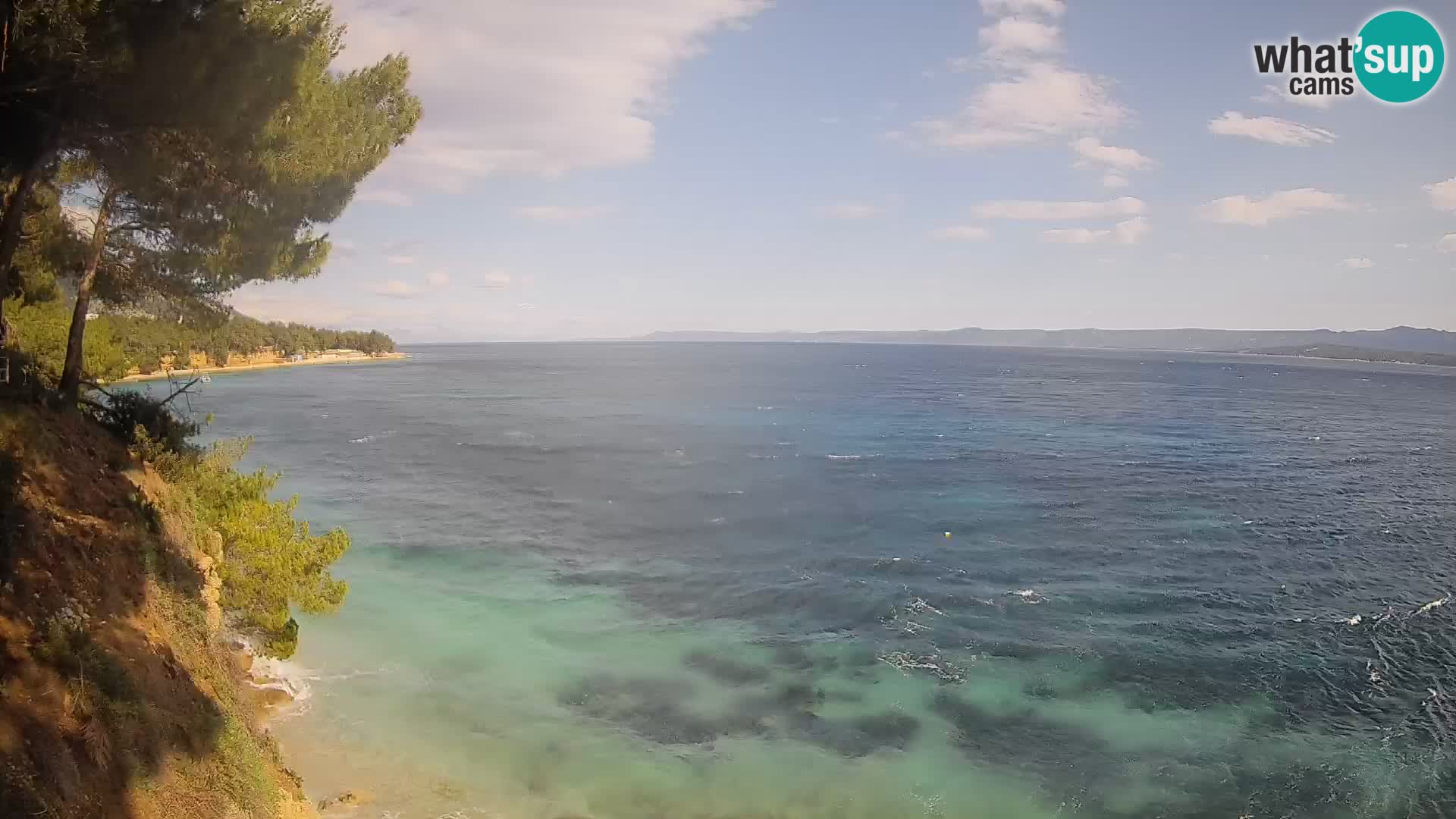 Spletna kamera Plaža Potočine Bol – Pogled v živo na plažo Borak, otok Brač