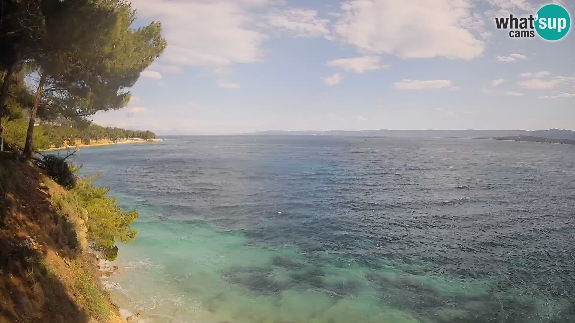 Spletna kamera Plaža Potočine Bol – Pogled v živo na plažo Borak, otok Brač