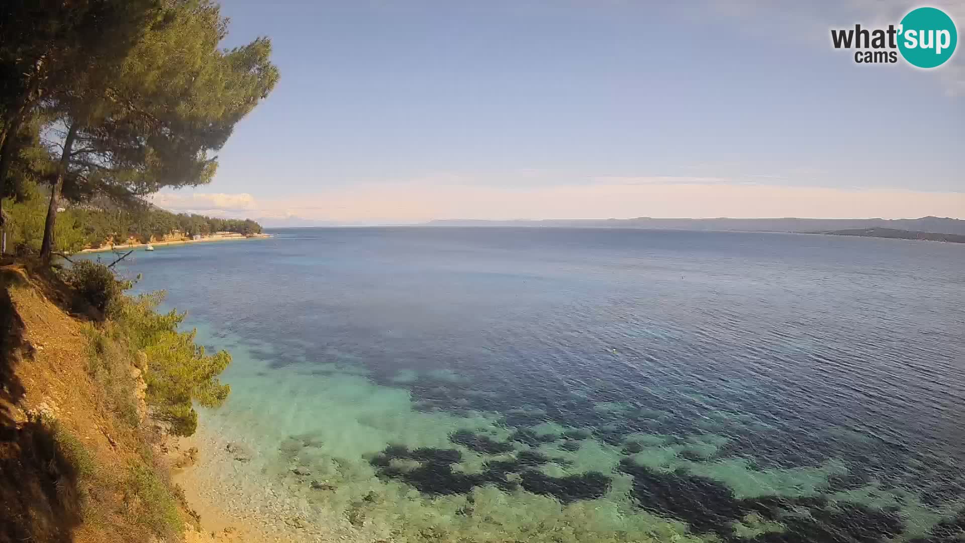 Webcam Spiaggia Potočine Bol – Vista live sulla spiaggia Borak, Isola di Brač