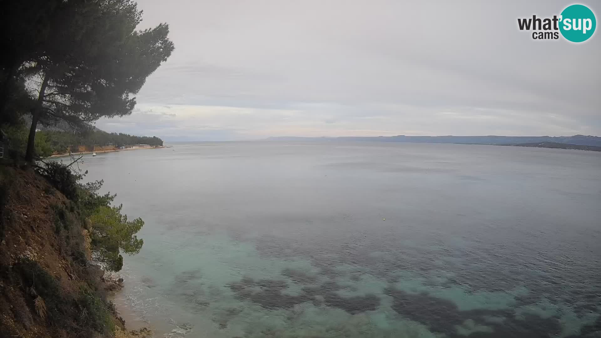 Spletna kamera Plaža Potočine Bol – Pogled v živo na plažo Borak, otok Brač