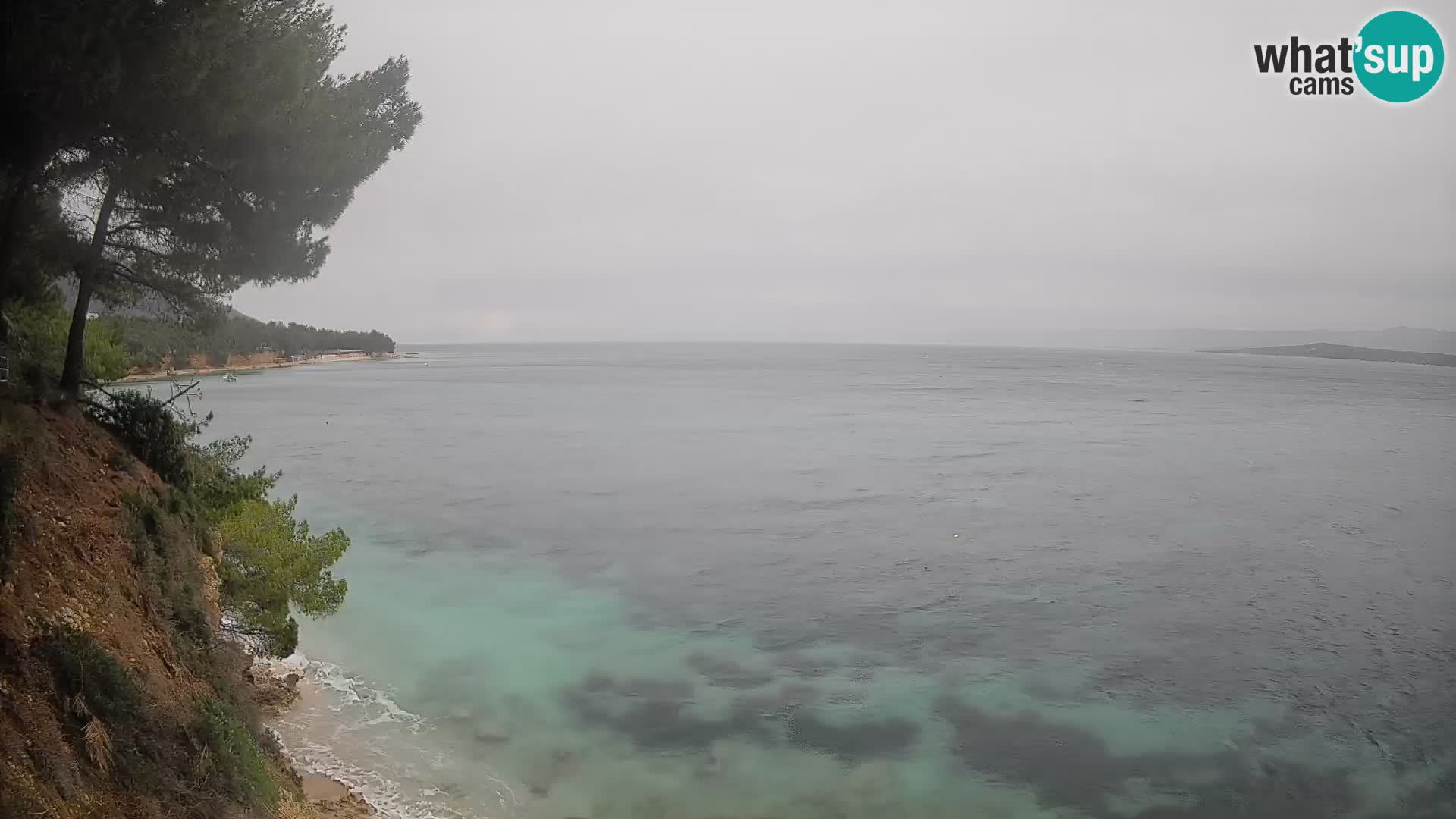 Webcam Spiaggia Potočine Bol – Vista live sulla spiaggia Borak, Isola di Brač