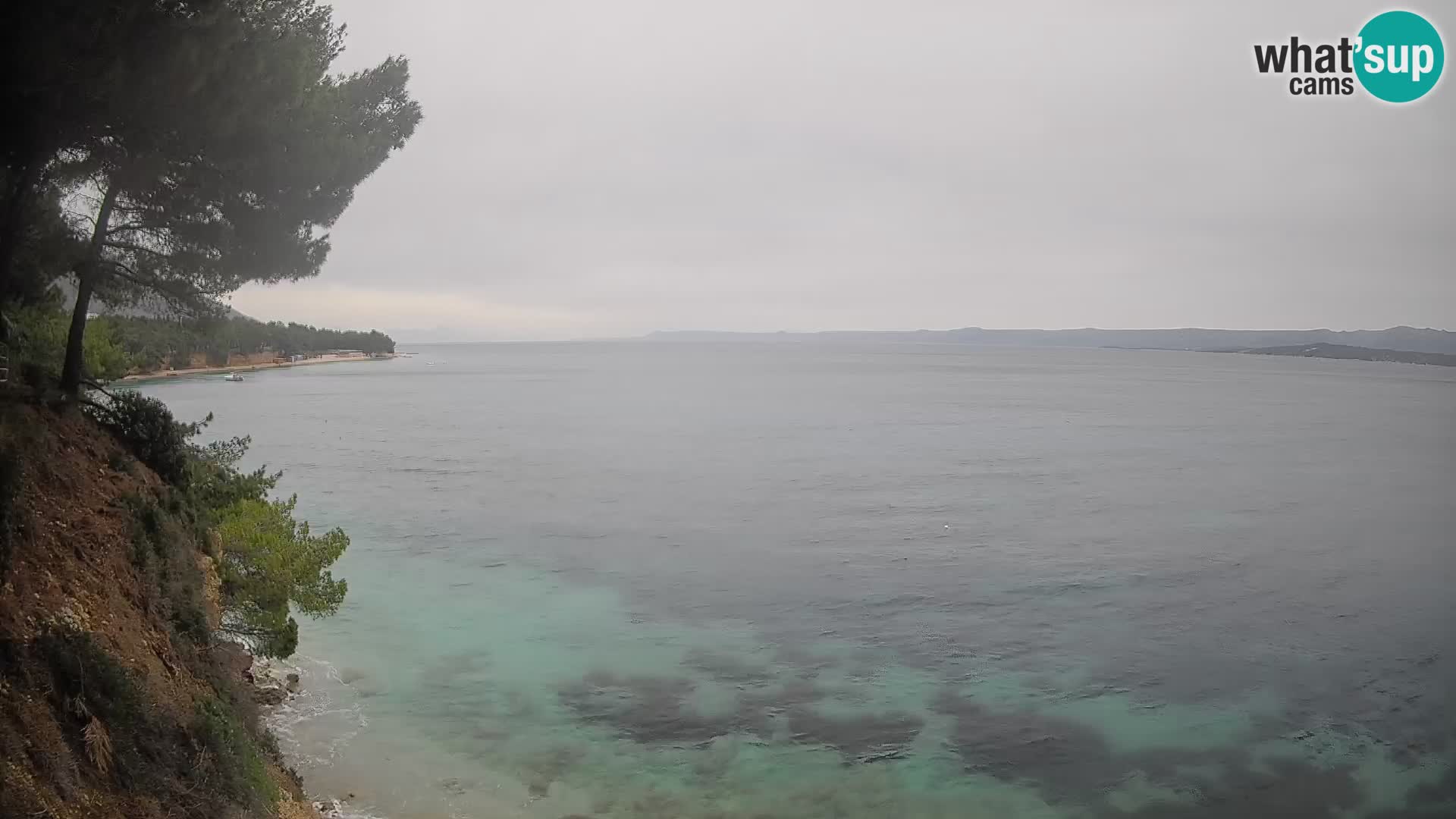 Spletna kamera Plaža Potočine Bol – Pogled v živo na plažo Borak, otok Brač