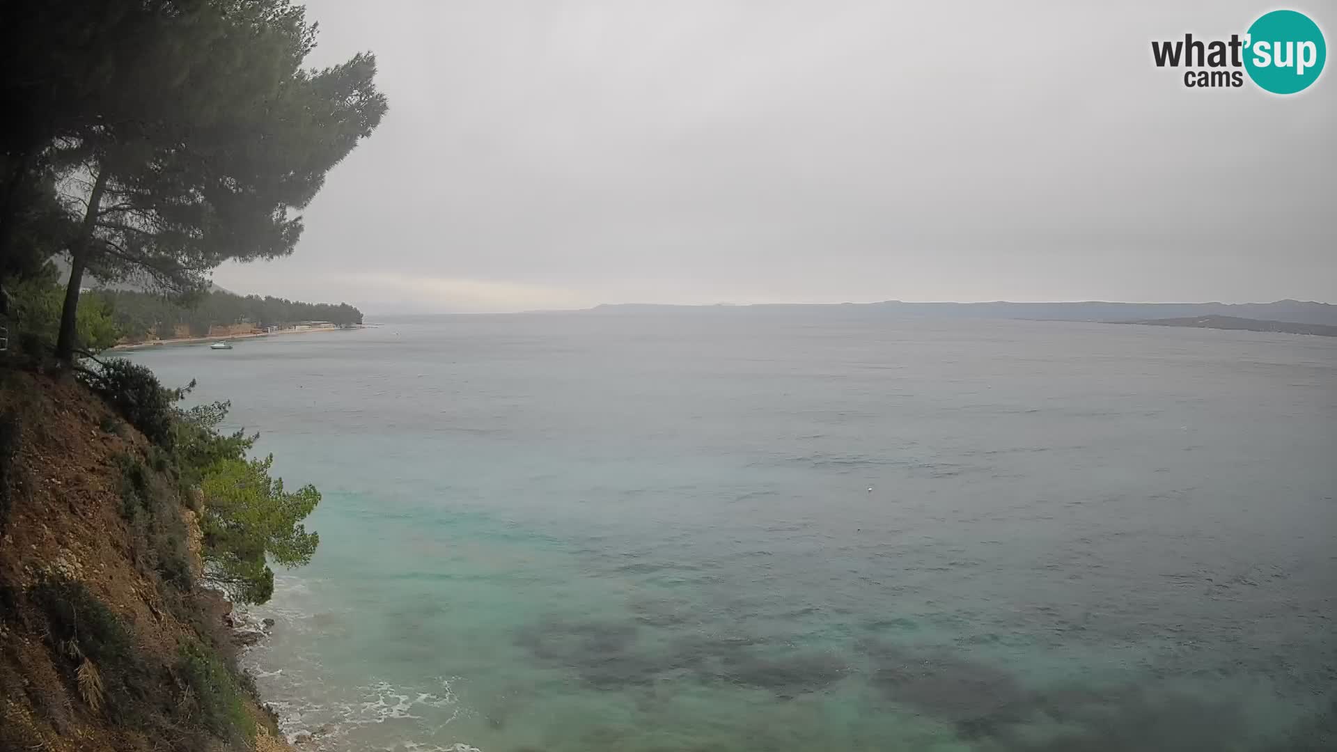 Spletna kamera Plaža Potočine Bol – Pogled v živo na plažo Borak, otok Brač