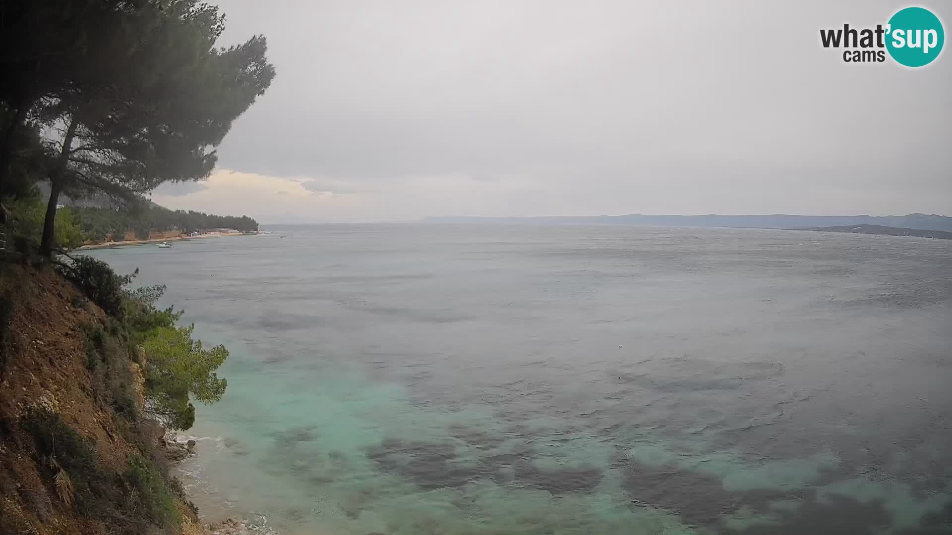 Spletna kamera Plaža Potočine Bol – Pogled v živo na plažo Borak, otok Brač