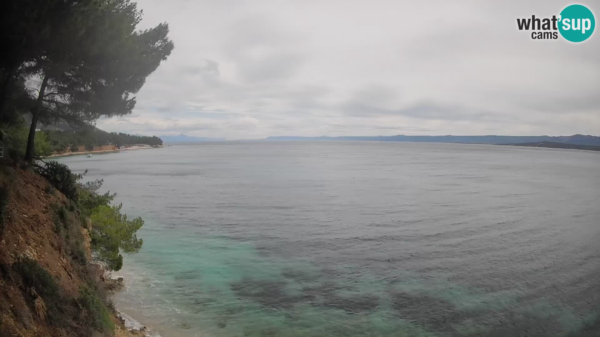Spletna kamera Plaža Potočine Bol – Pogled v živo na plažo Borak, otok Brač