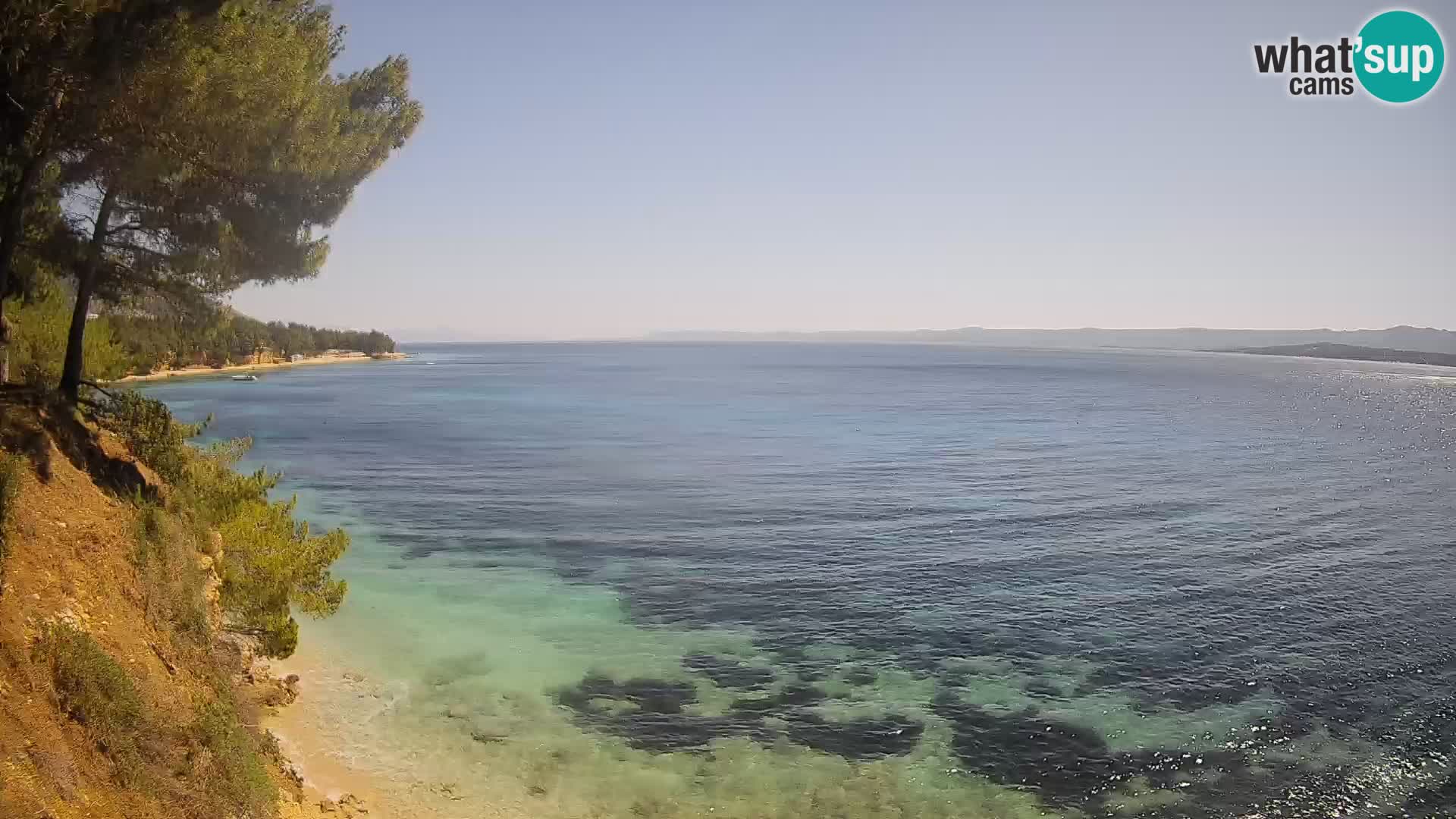 Spletna kamera Plaža Potočine Bol – Pogled v živo na plažo Borak, otok Brač