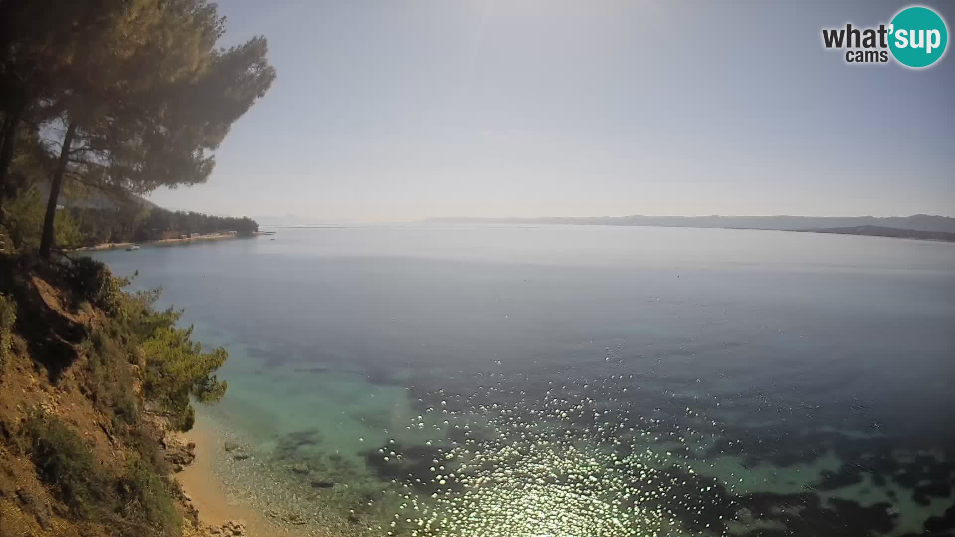 Webcam Spiaggia Potočine Bol – Vista live sulla spiaggia Borak, Isola di Brač