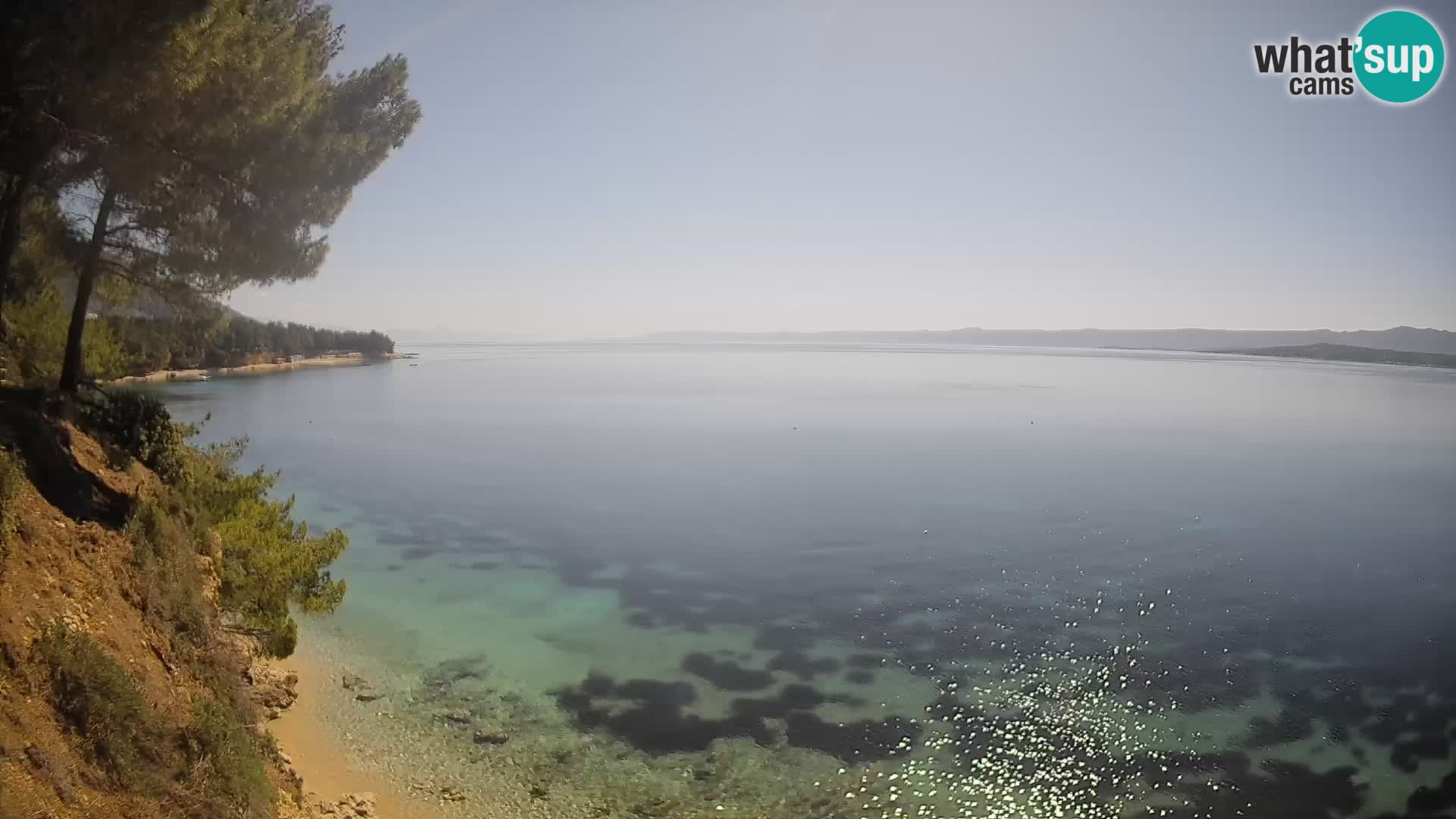 Spletna kamera Plaža Potočine Bol – Pogled v živo na plažo Borak, otok Brač