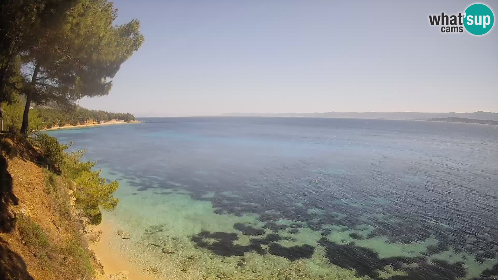 Webcam Spiaggia Potočine Bol – Vista live sulla spiaggia Borak, Isola di Brač