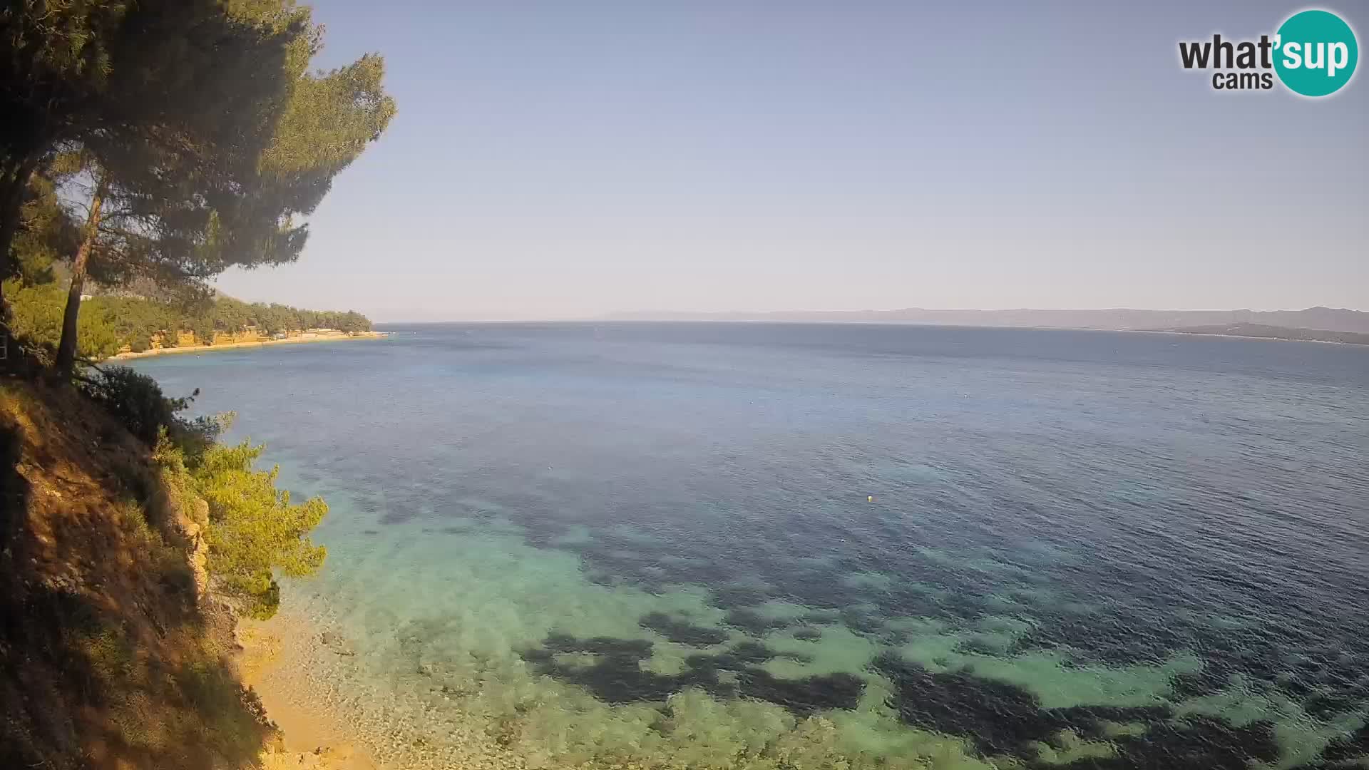 Webcam Spiaggia Potočine Bol – Vista live sulla spiaggia Borak, Isola di Brač