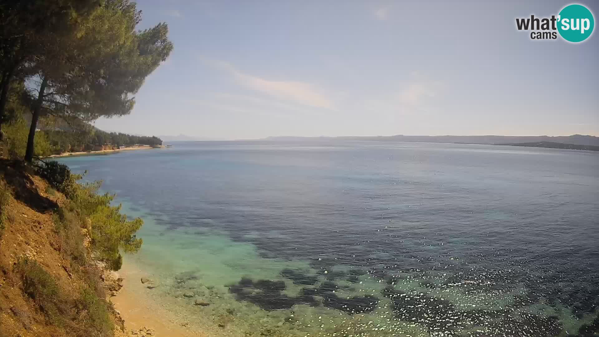 Webcam Spiaggia Potočine Bol – Vista live sulla spiaggia Borak, Isola di Brač