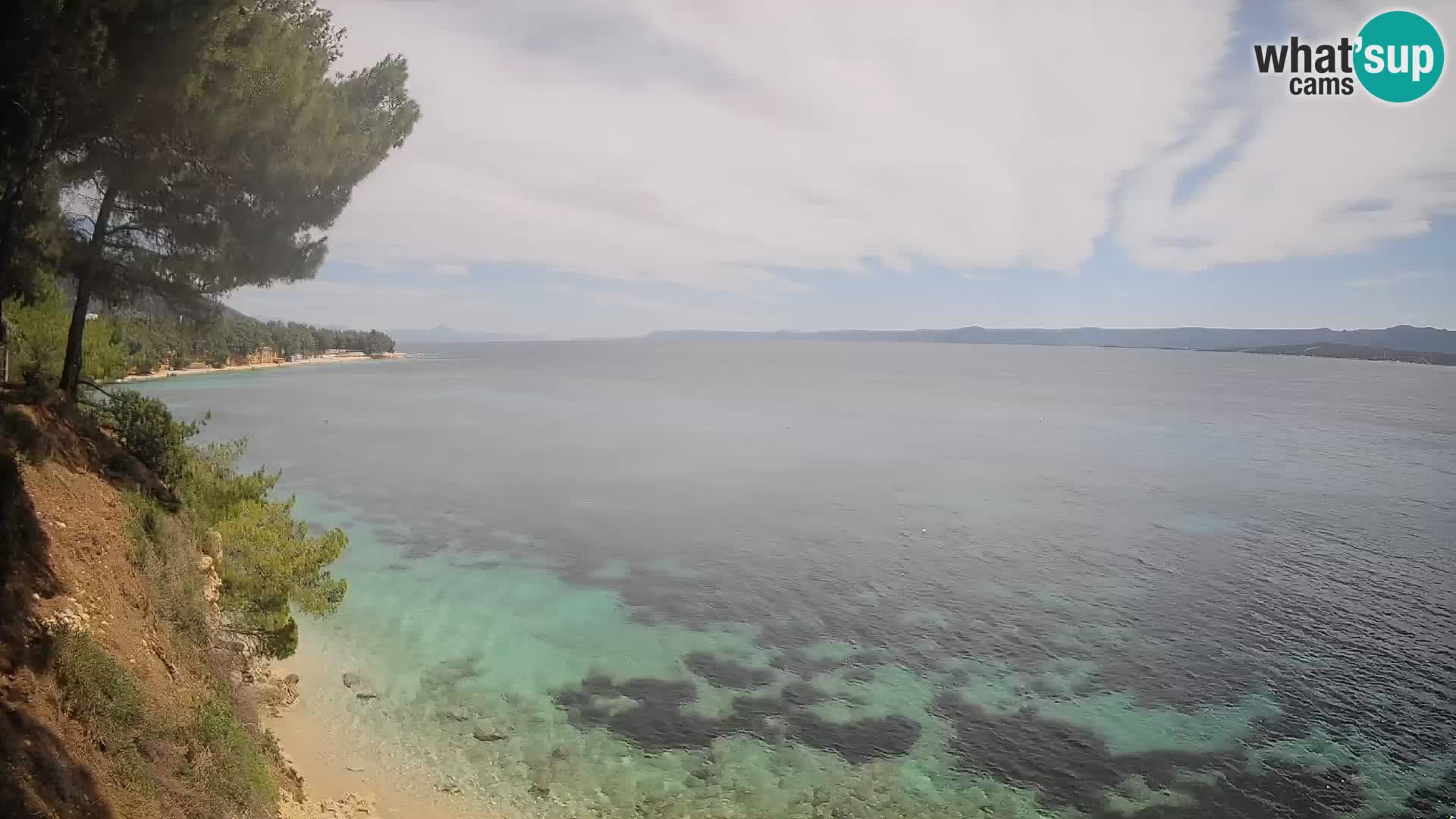 Spletna kamera Plaža Potočine Bol – Pogled v živo na plažo Borak, otok Brač
