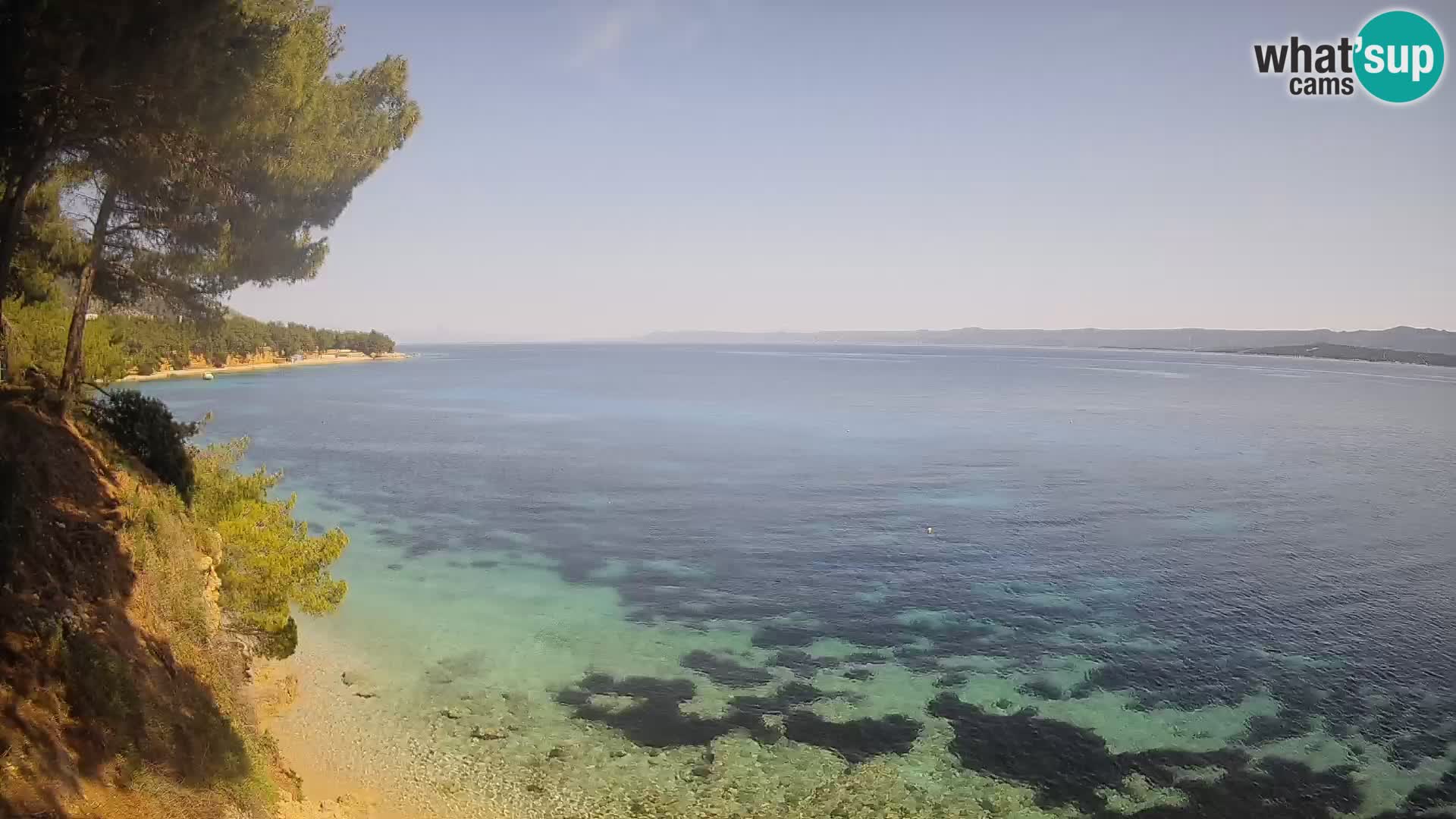 Webcam Spiaggia Potočine Bol – Vista live sulla spiaggia Borak, Isola di Brač