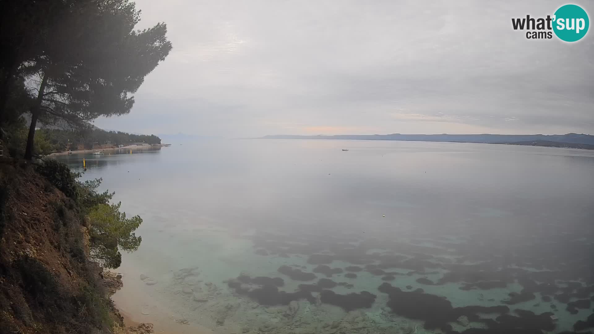 Spletna kamera Plaža Potočine Bol – Pogled v živo na plažo Borak, otok Brač