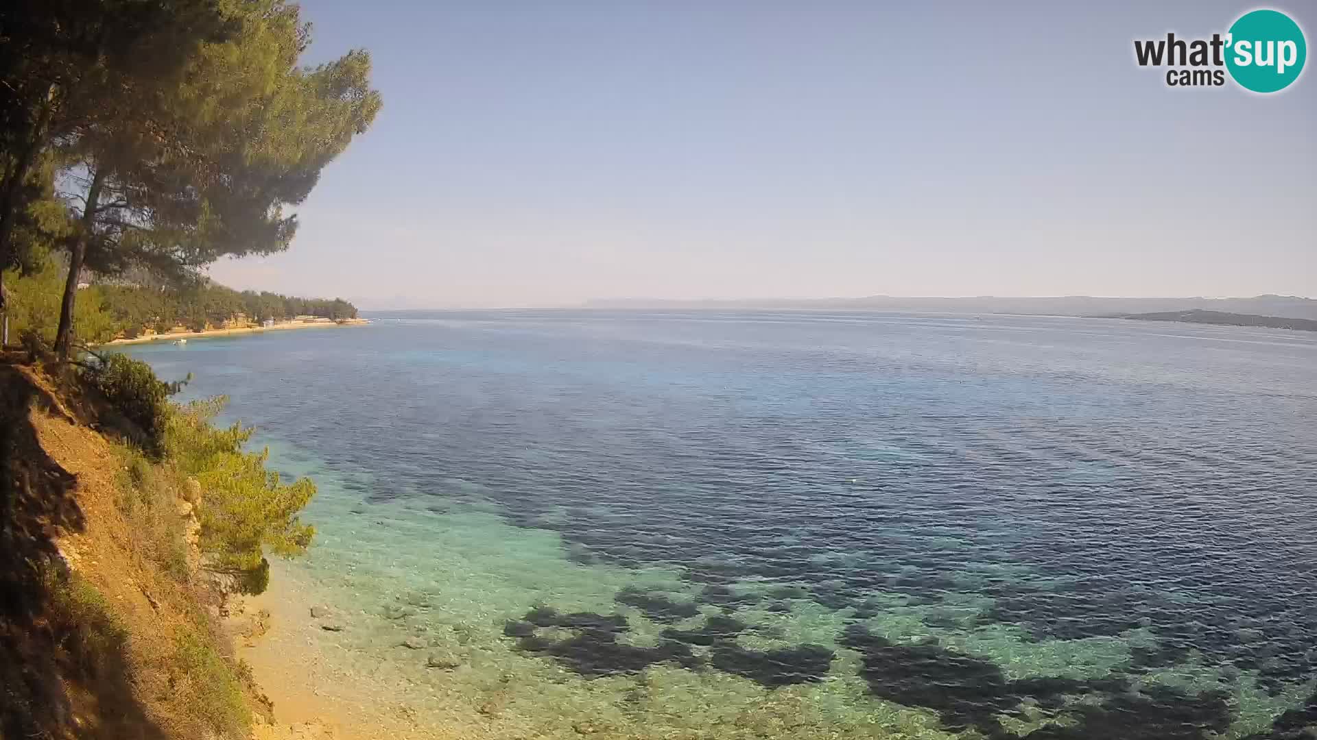 Webcam Spiaggia Potočine Bol – Vista live sulla spiaggia Borak, Isola di Brač
