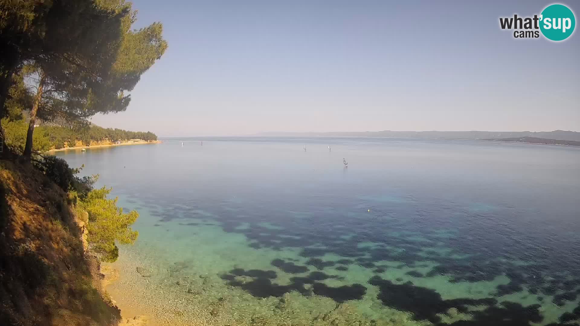 Webcam Spiaggia Potočine Bol – Vista live sulla spiaggia Borak, Isola di Brač