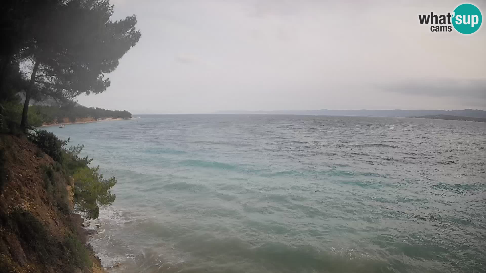 Spletna kamera Plaža Potočine Bol – Pogled v živo na plažo Borak, otok Brač