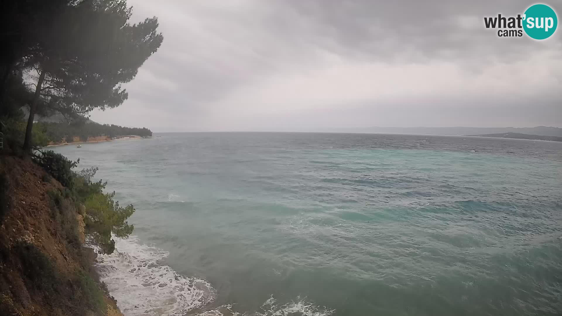 Webcam Spiaggia Potočine Bol – Vista live sulla spiaggia Borak, Isola di Brač